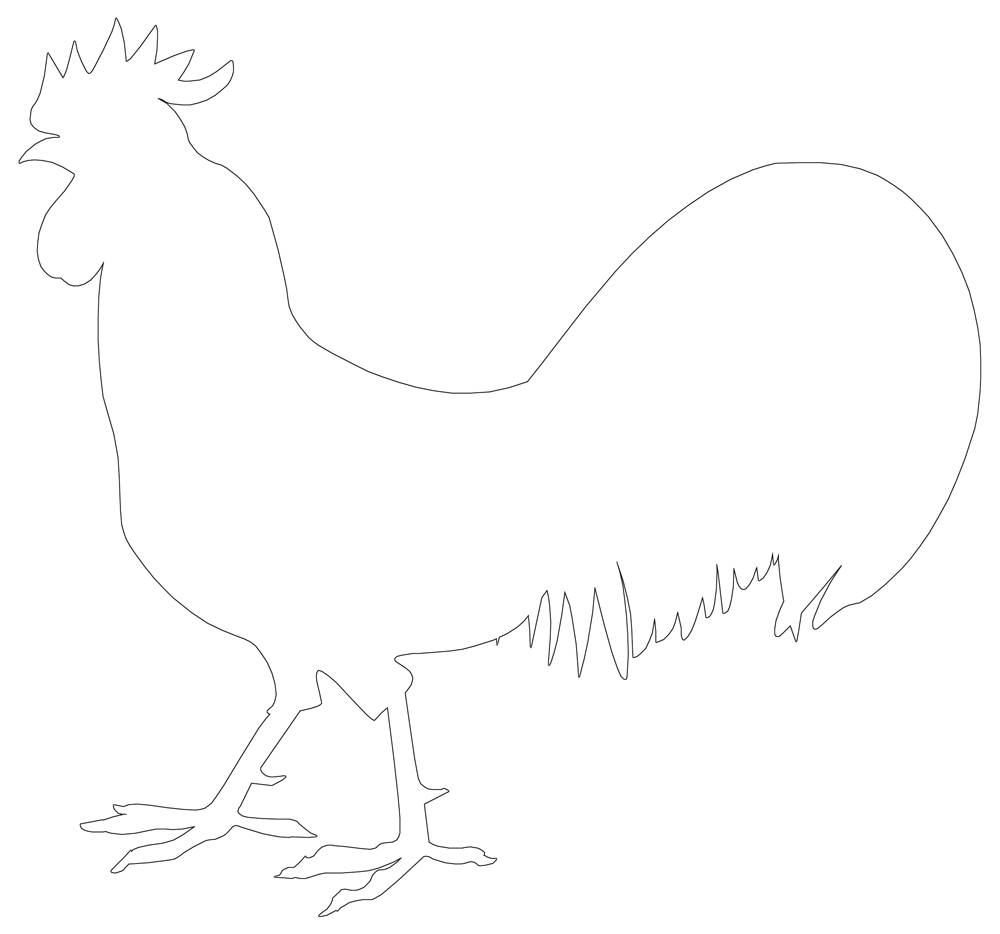 Rooster Outline Best Rooster Line Drawing