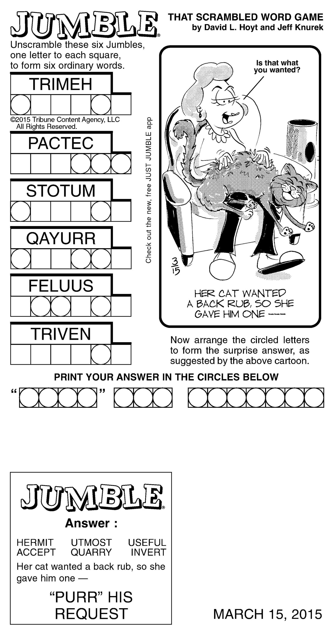 Free Printable Word Jumbles