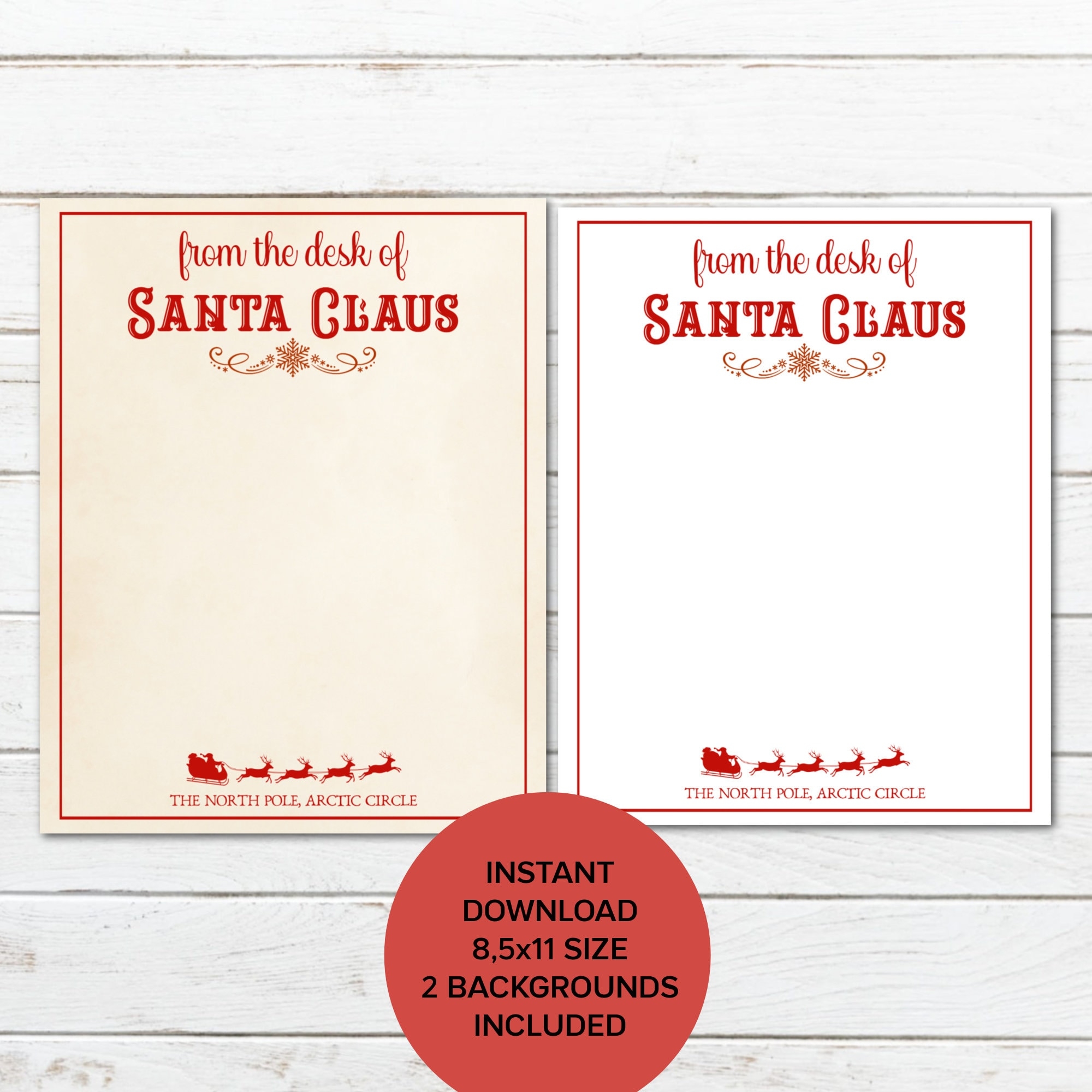 Santa Letterhead Vintage Christmas Style Blank And Editable Letter From Santa Printable Download Etsy