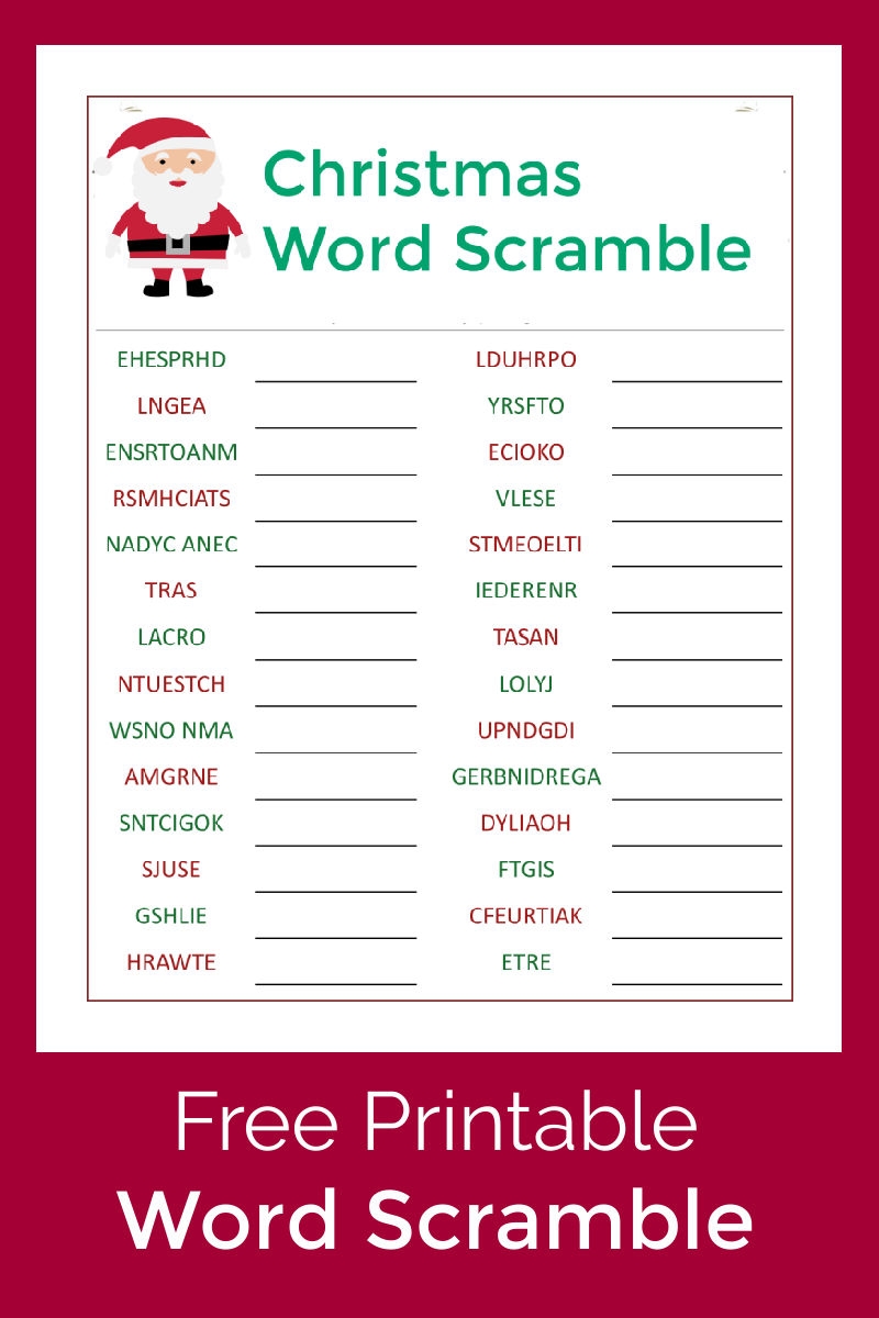 Santa s Christmas Word Scramble Activity Page Mama Likes This