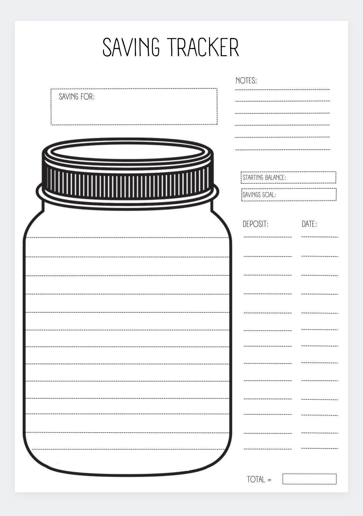 Free Printable Savings Goal Chart