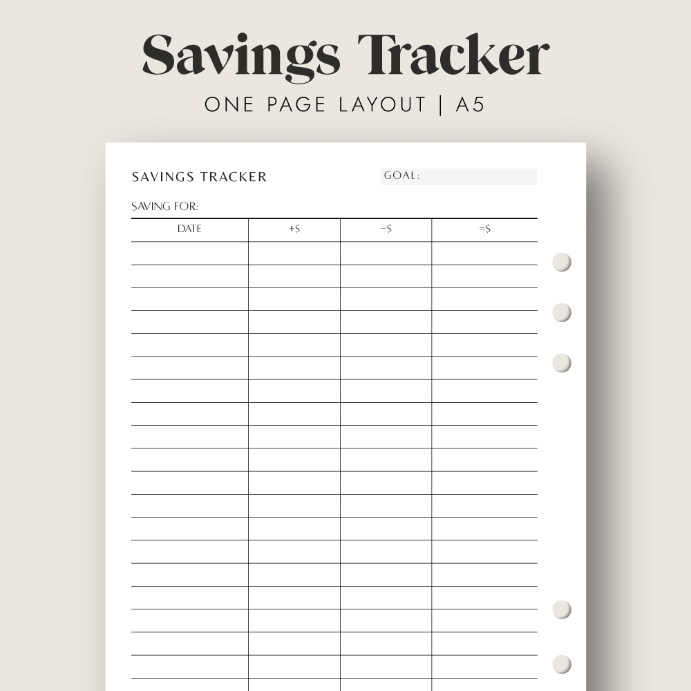 Saving Tracker Printable Free