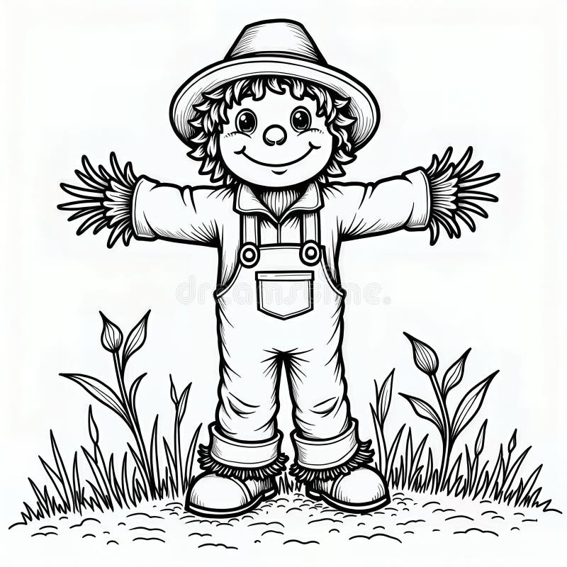 Scarecrow Coloring Page Free Printable