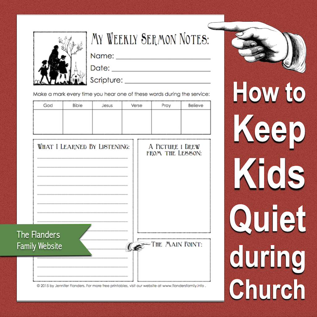 Sermon Notes Printable For Children Flanders Family Home Life