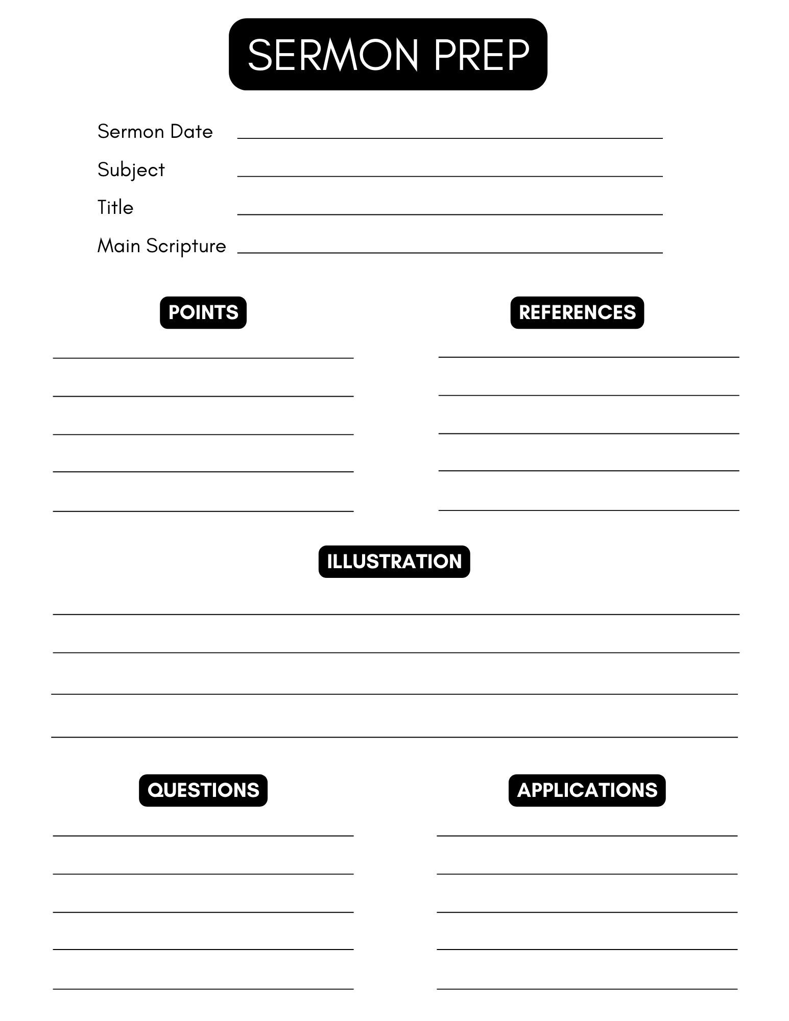 Sermon Prep planner Etsy