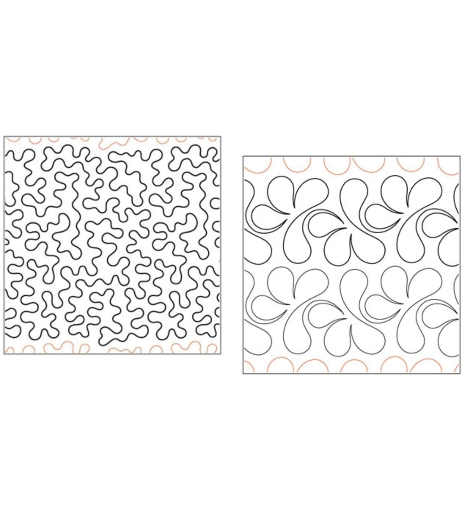 Set Of 2 Longarm Quilting Pantographs Basic Stipple And Splish Splash Patterns