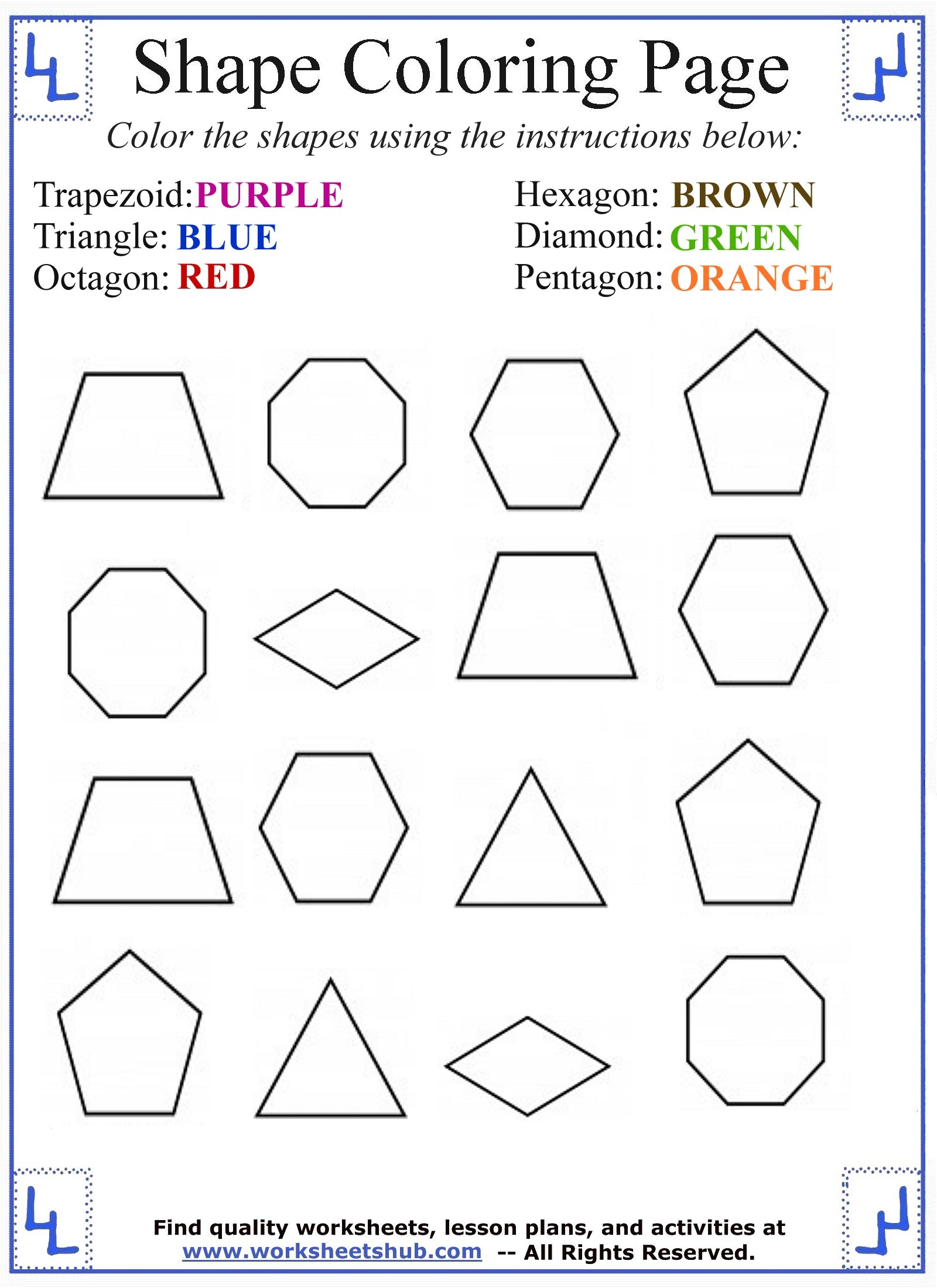 Free Printable Pages Of Shapes