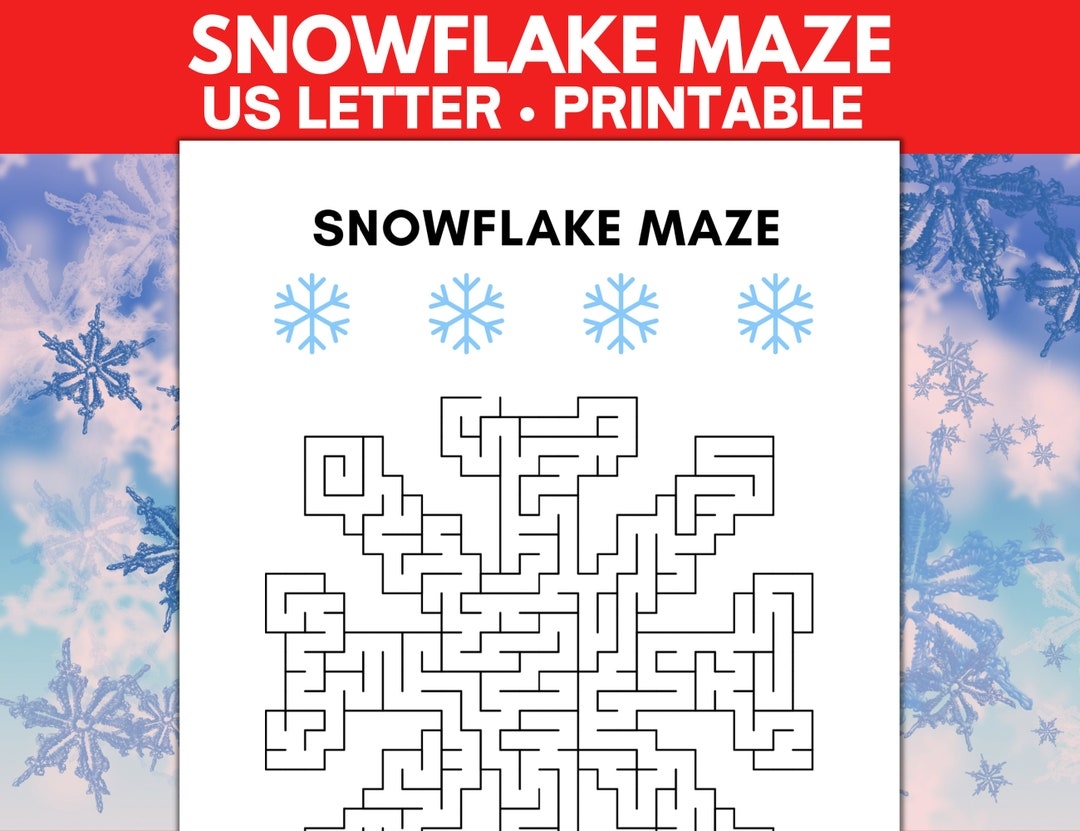 Snowflake Maze Printable Fun Christmas Games Xmas Games Etsy