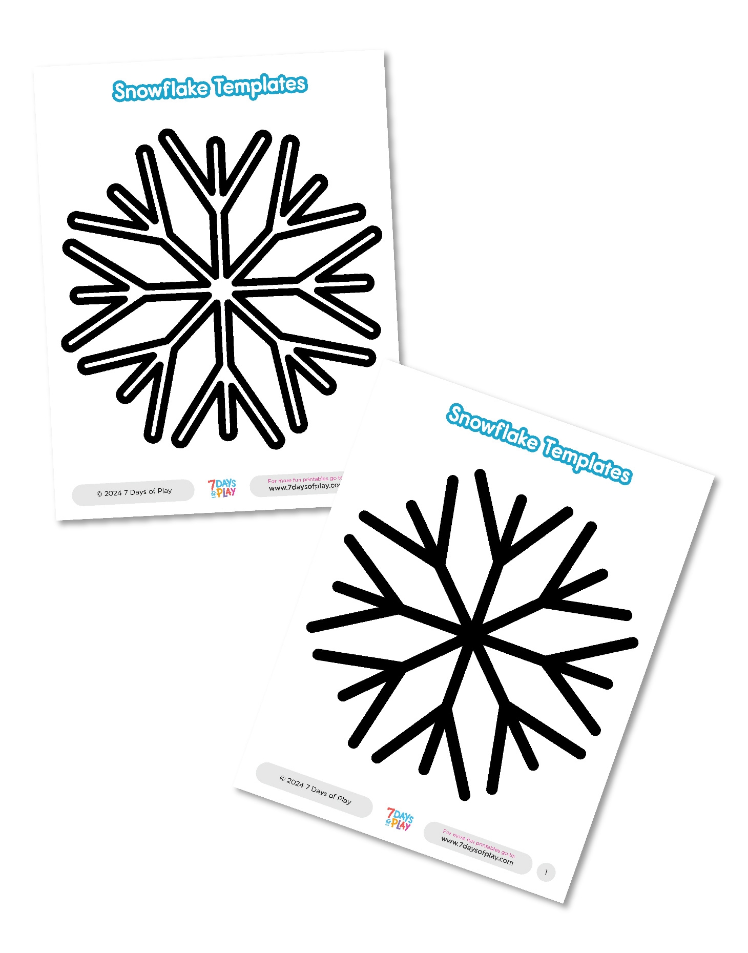 Snowflake Templates Free Printable 7 Days Of Play