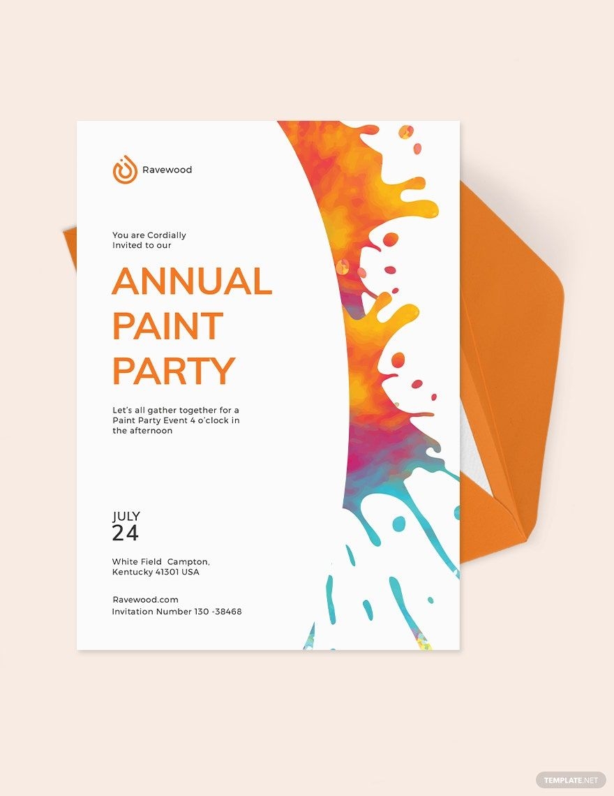 Splatter Paint Party Invitation Template In Word Publisher PSD Illustrator Pages Outlook Download Template