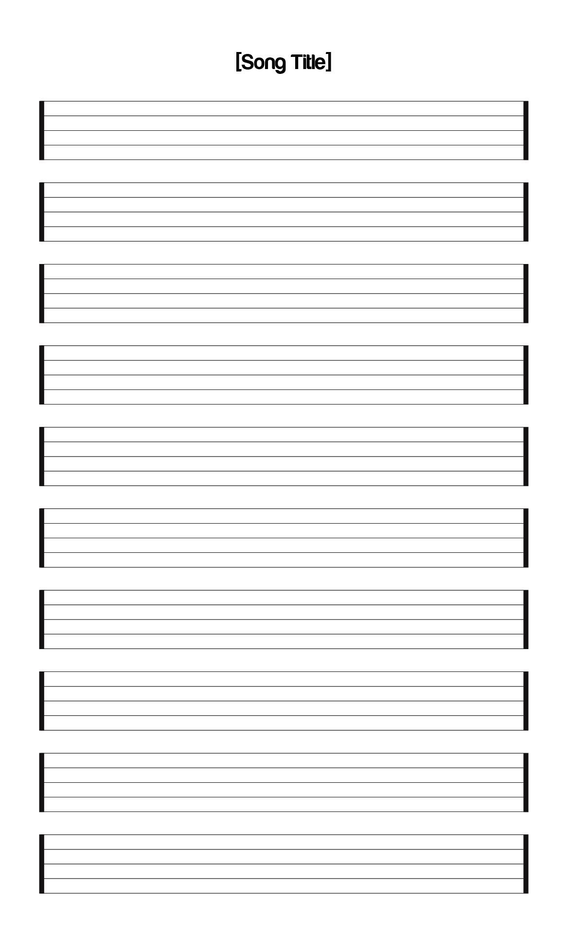 Staff Paper Blank Sheet Music 10 Free PDF Printables Printablee