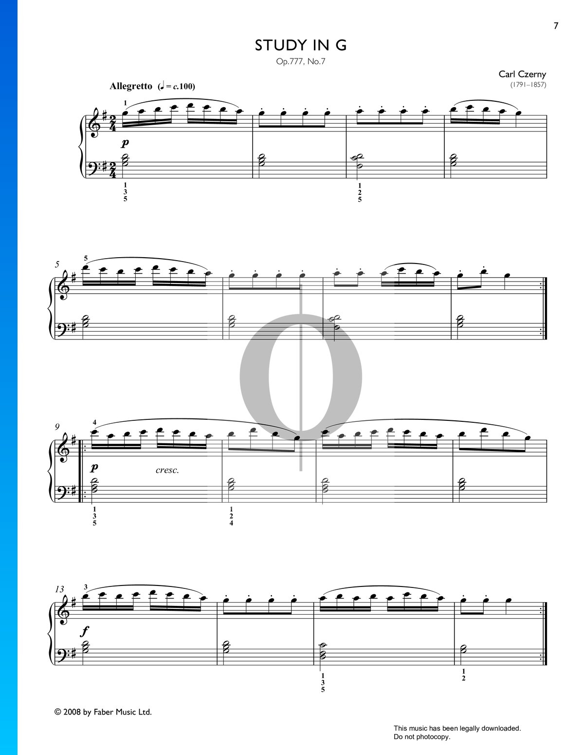 Czerny Op777 Free Printable Study