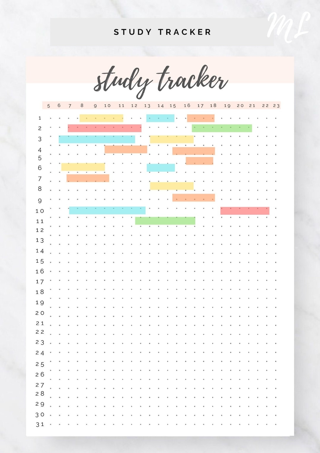 STUDY LOG Study Tracker Printable Study Log Study Planner Study Printables Student Planner Homework College Student Daily Planner Etsy