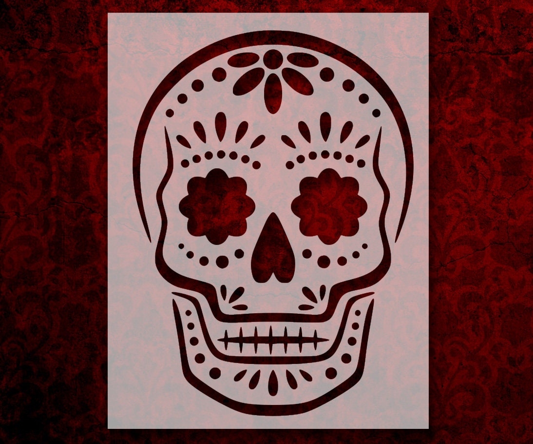 Sugar Skull Day Of The Dead Dia De Muertos Stencil Multiple Sizes FAST FREE SHIPPING 591 Etsy