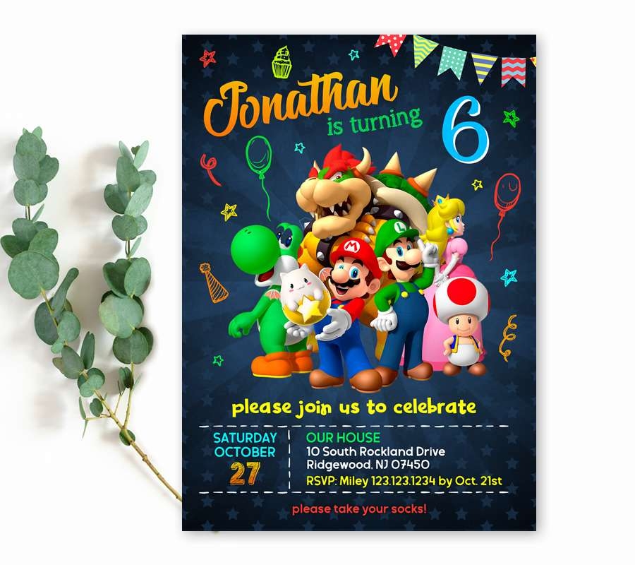 Free Printable Mario Birthday Invitations