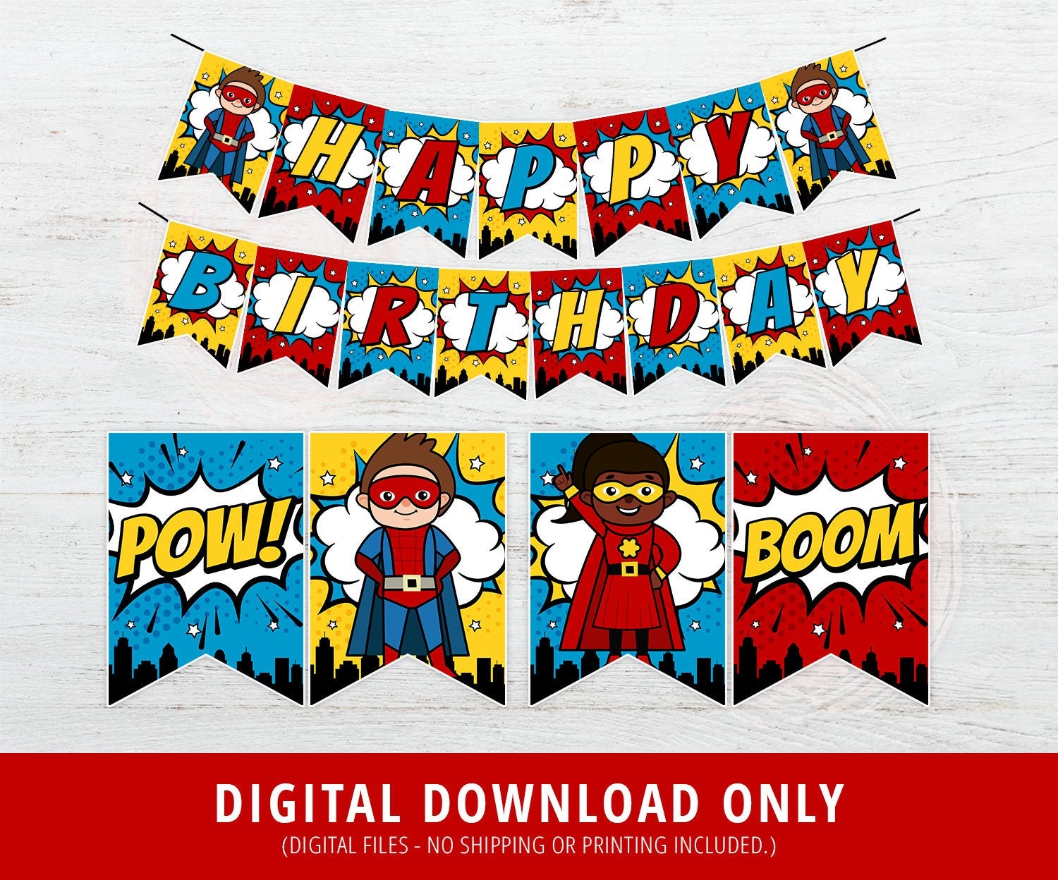 Superhero Birthday Banner Free Printable