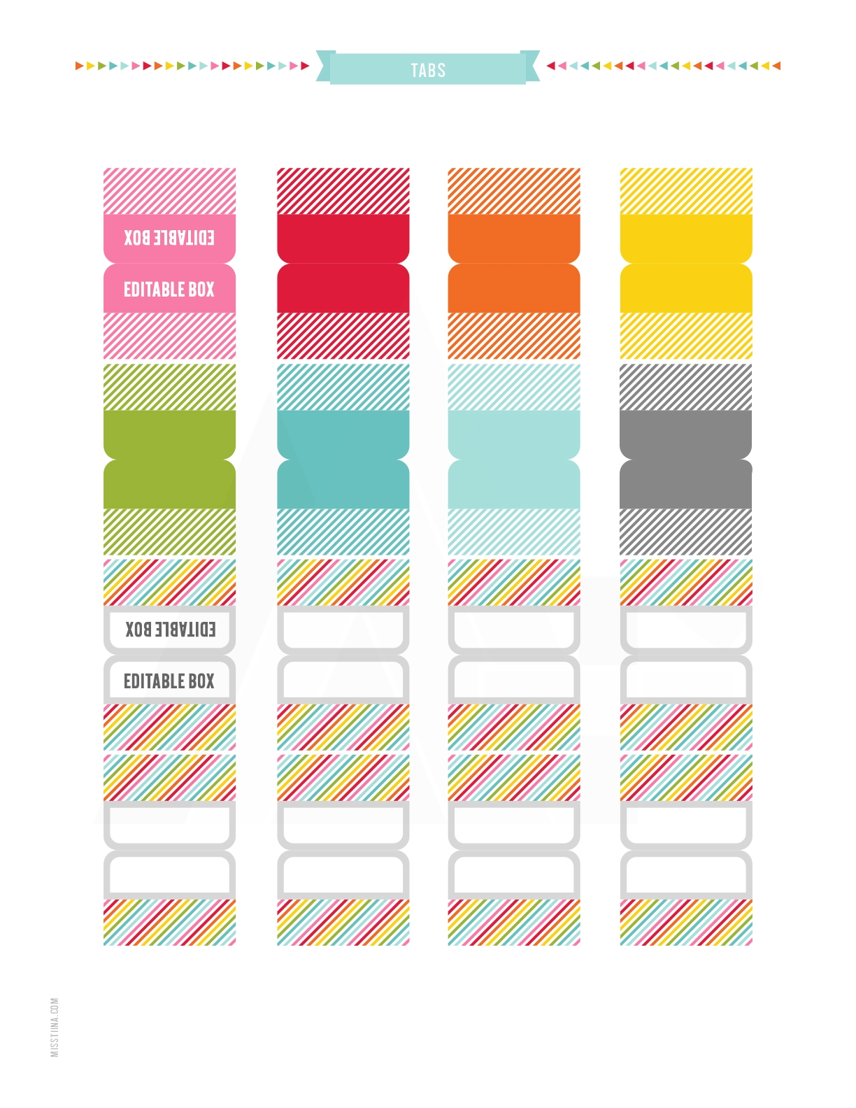Free Planner Tabs Printables