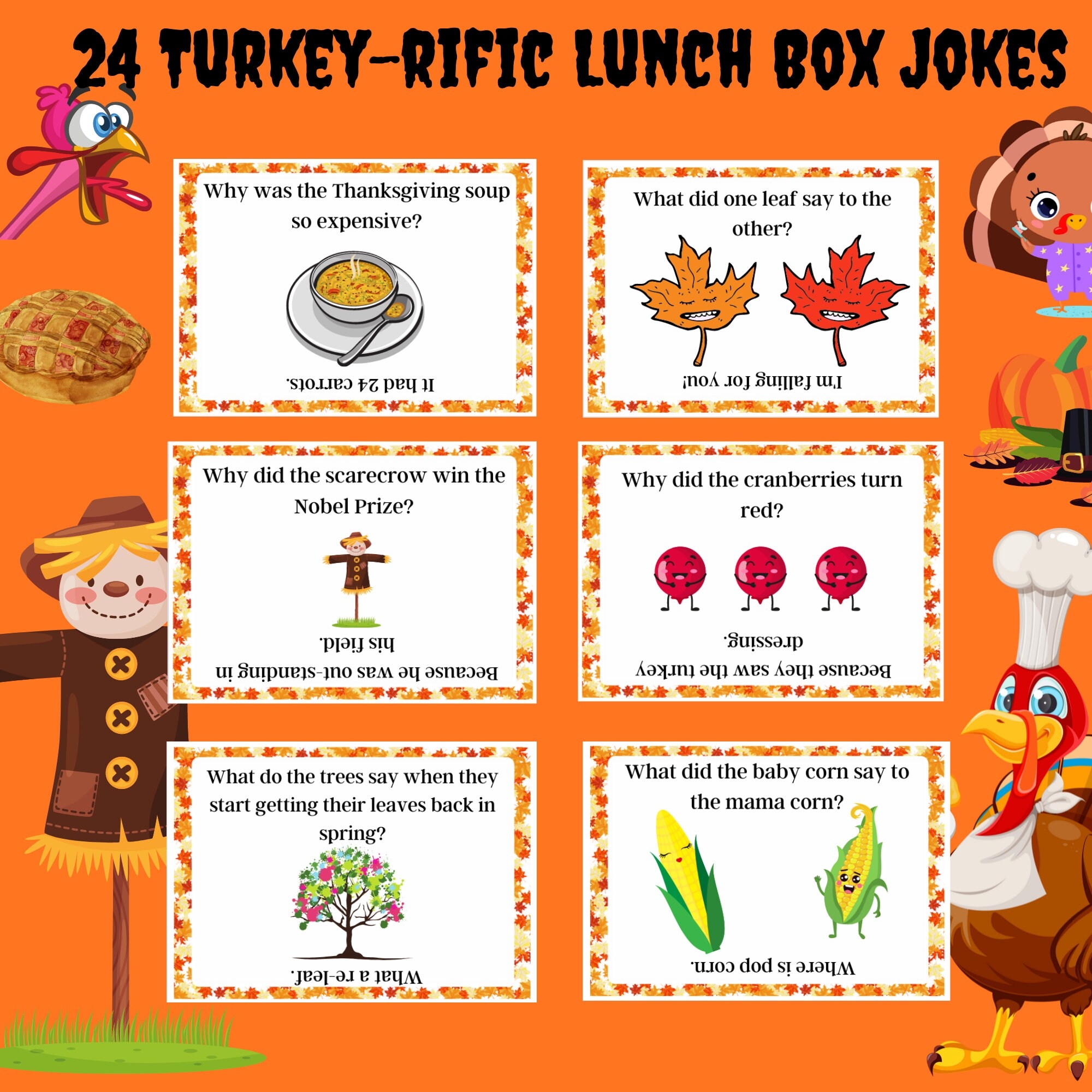 Thanksgiving Lunch Box Jokes Notes For Kids Fall autumn Riddles Joke Of The Day Home School Instant Download Etsy
