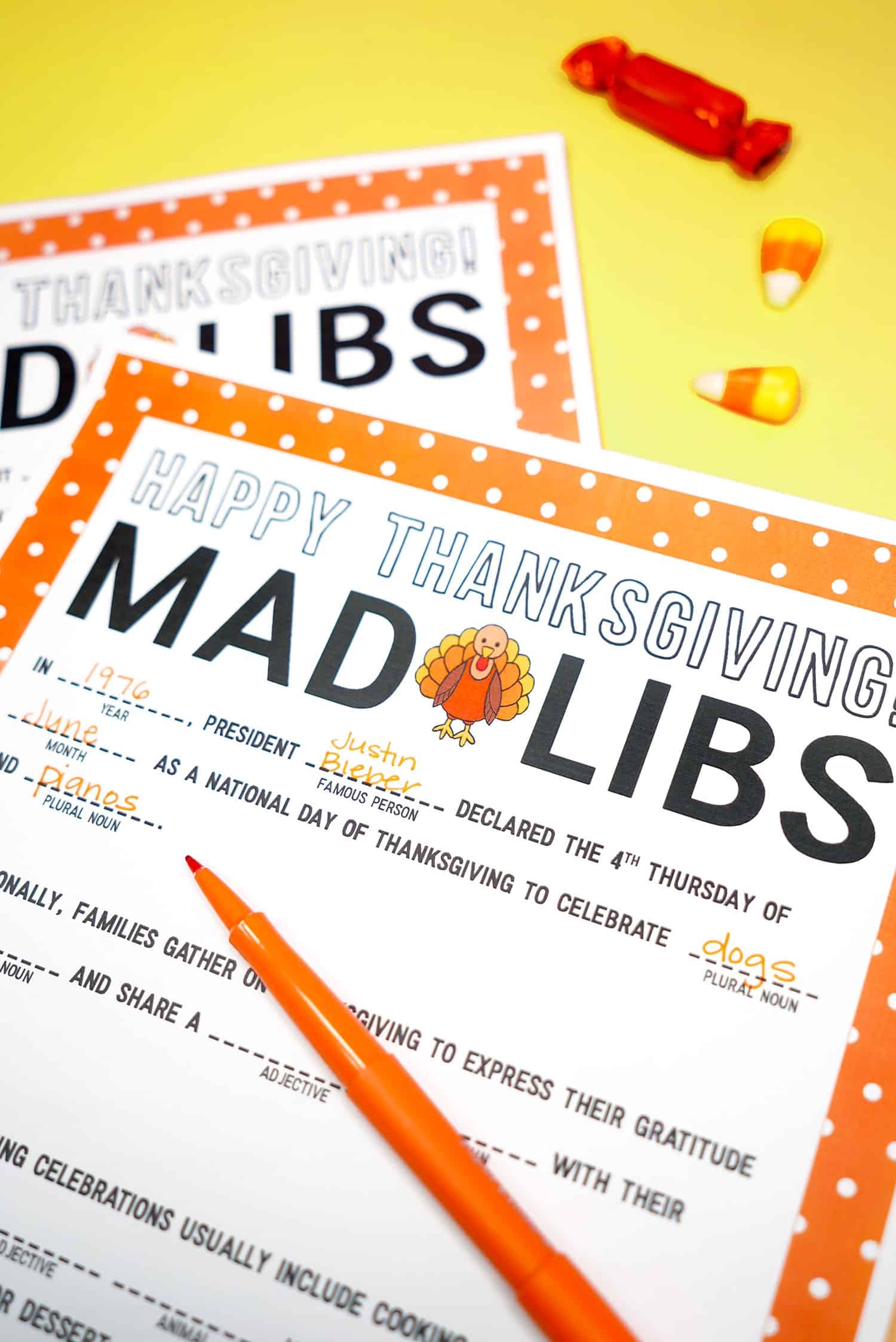 Free Printable Thanksgiving Mad Libs