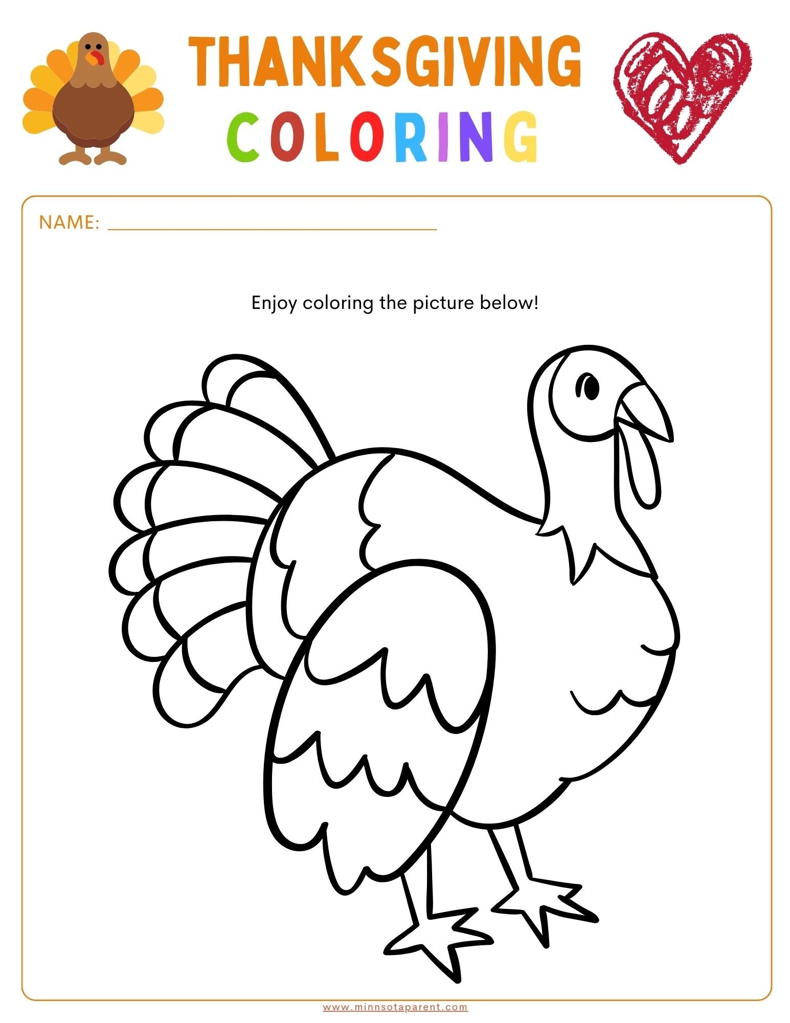 Free Thanksgiving Printable Coloring Pages