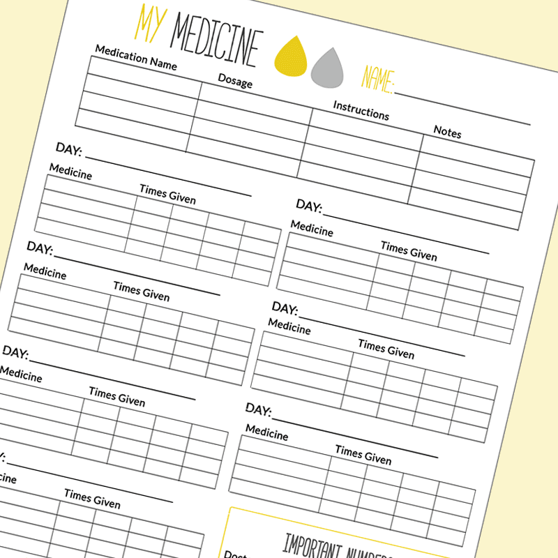 The Daily Medicine Chart Every Mom Should Have Free Printable Sunny Day Family