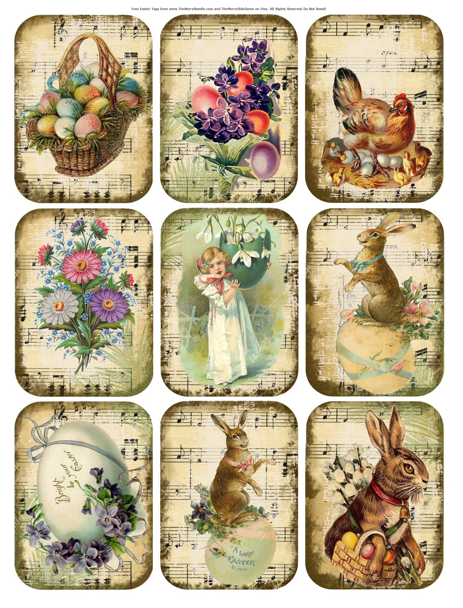 The Merry Needle Hopping Towards Easter With Free DIY Digital Printable Tags