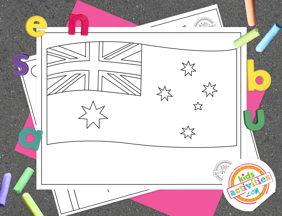 The Symbolic Australian Flag Coloring Page Kids Activities Blog