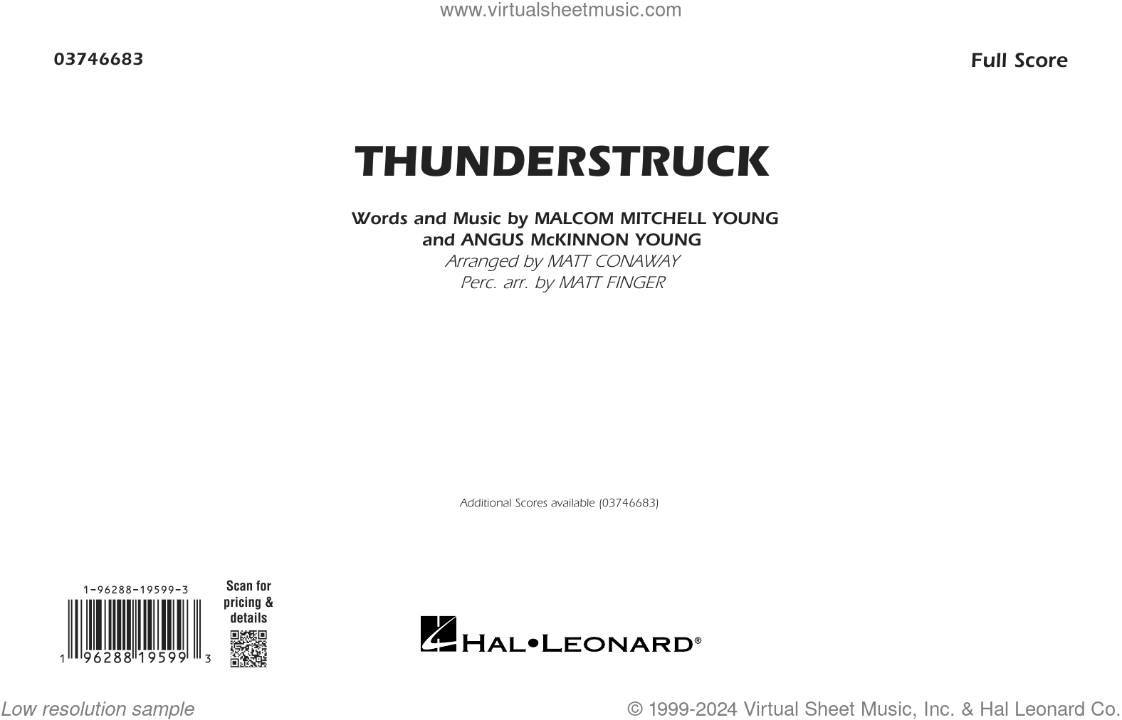 Free Printable Thunderstruck Guitar Music
