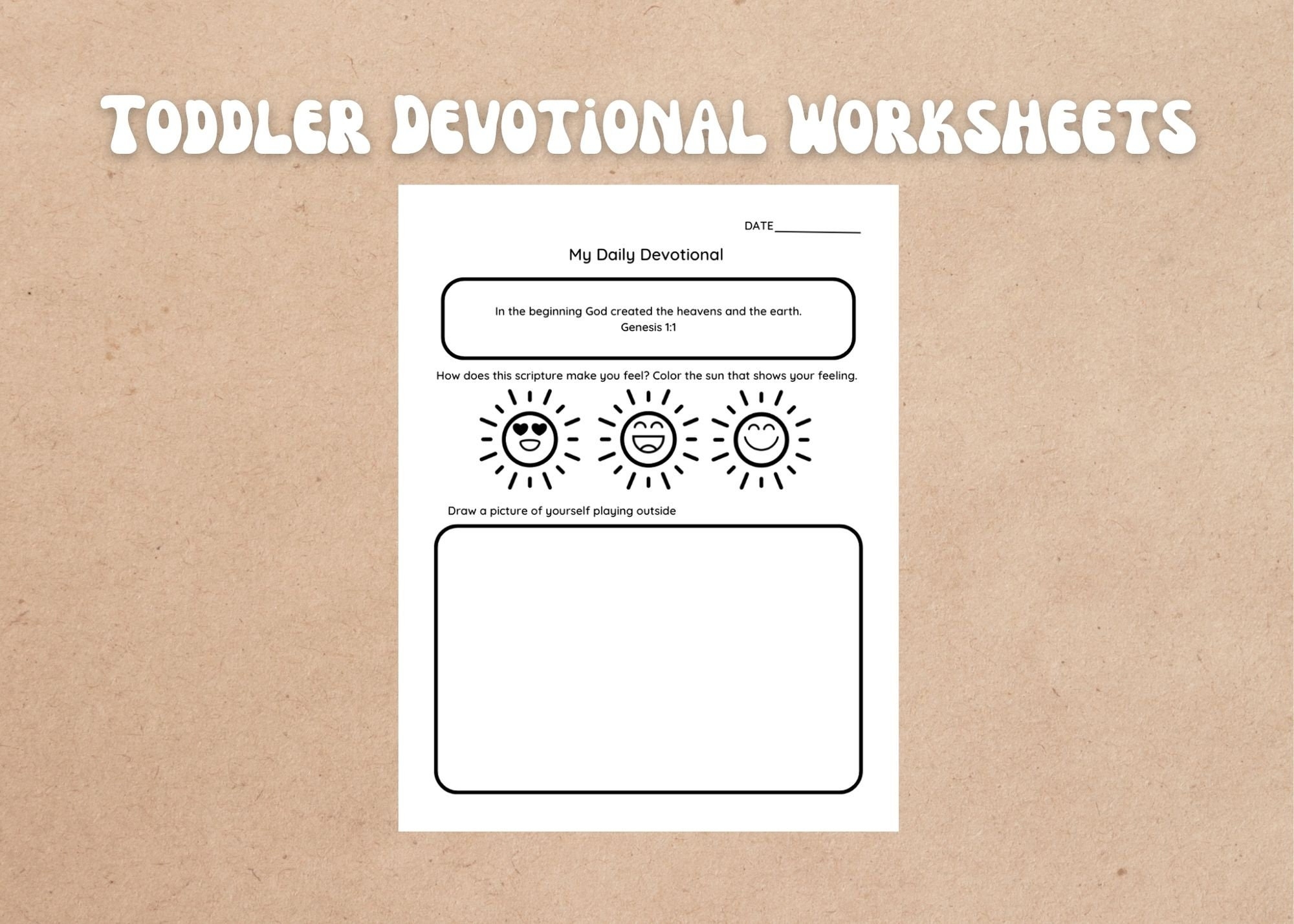 Toddler Devotional Worksheets Etsy