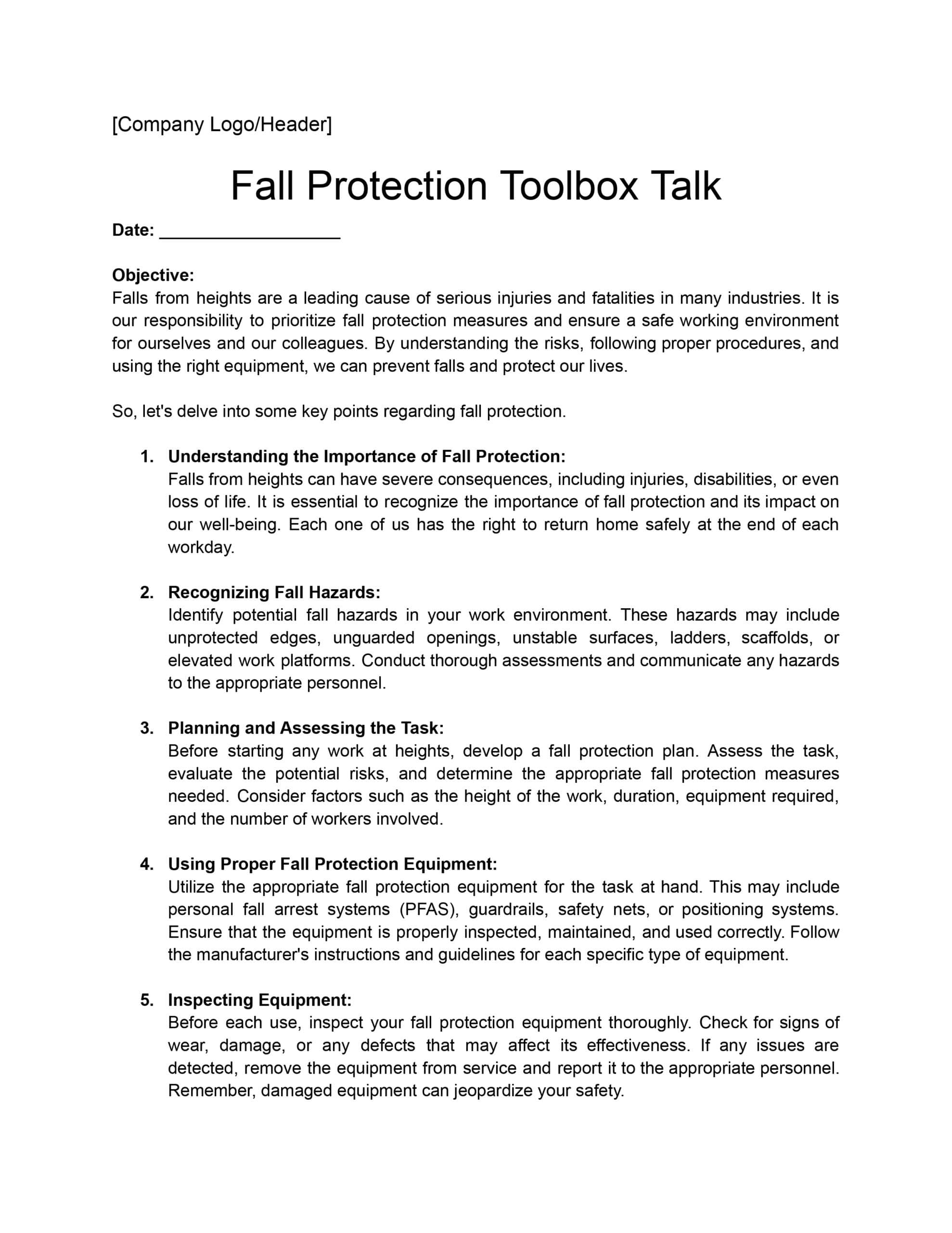 Toolbox Talk Templates Download Print For Free 