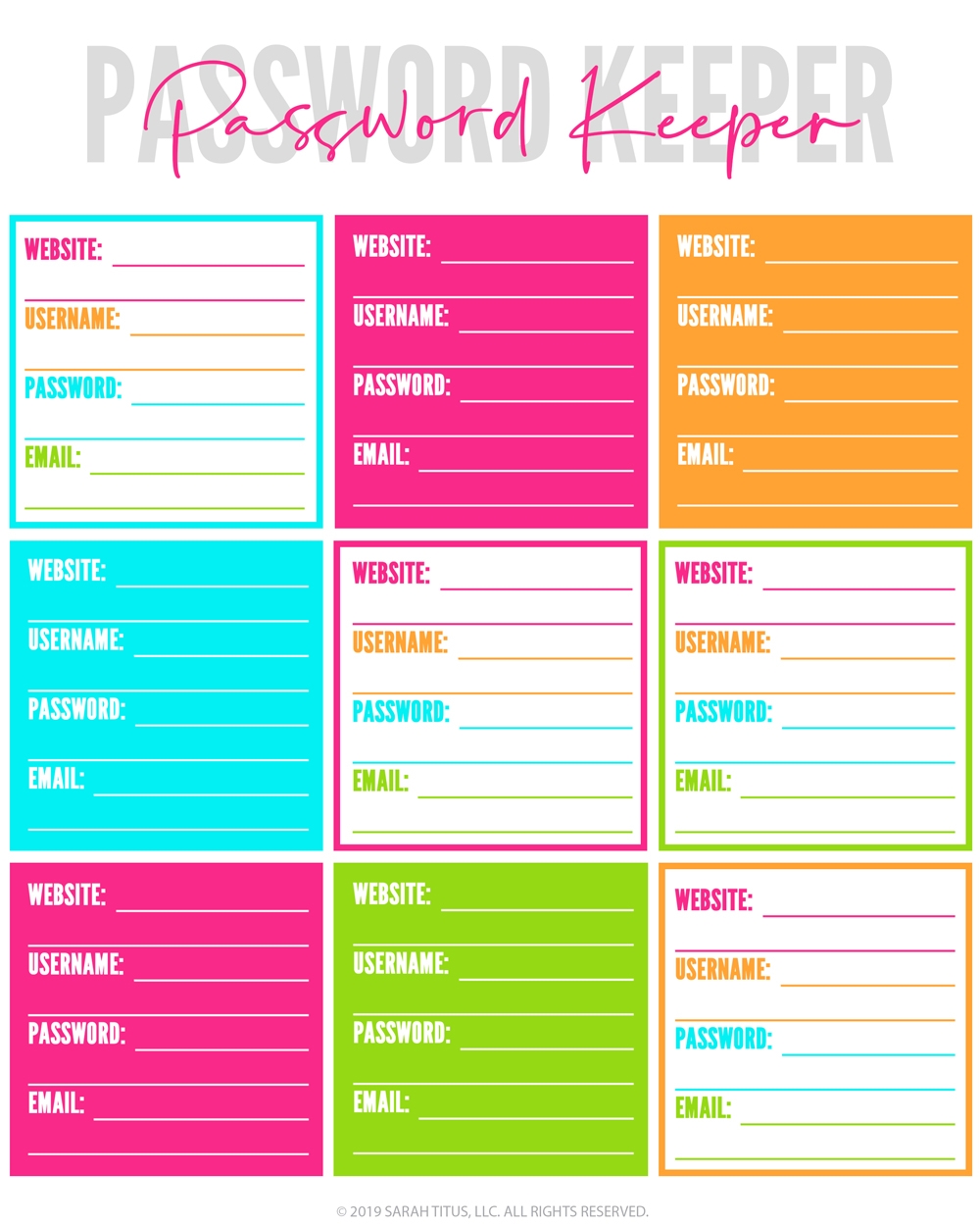 Top Password Keeper Printables To Download Instantly Sarah Titus