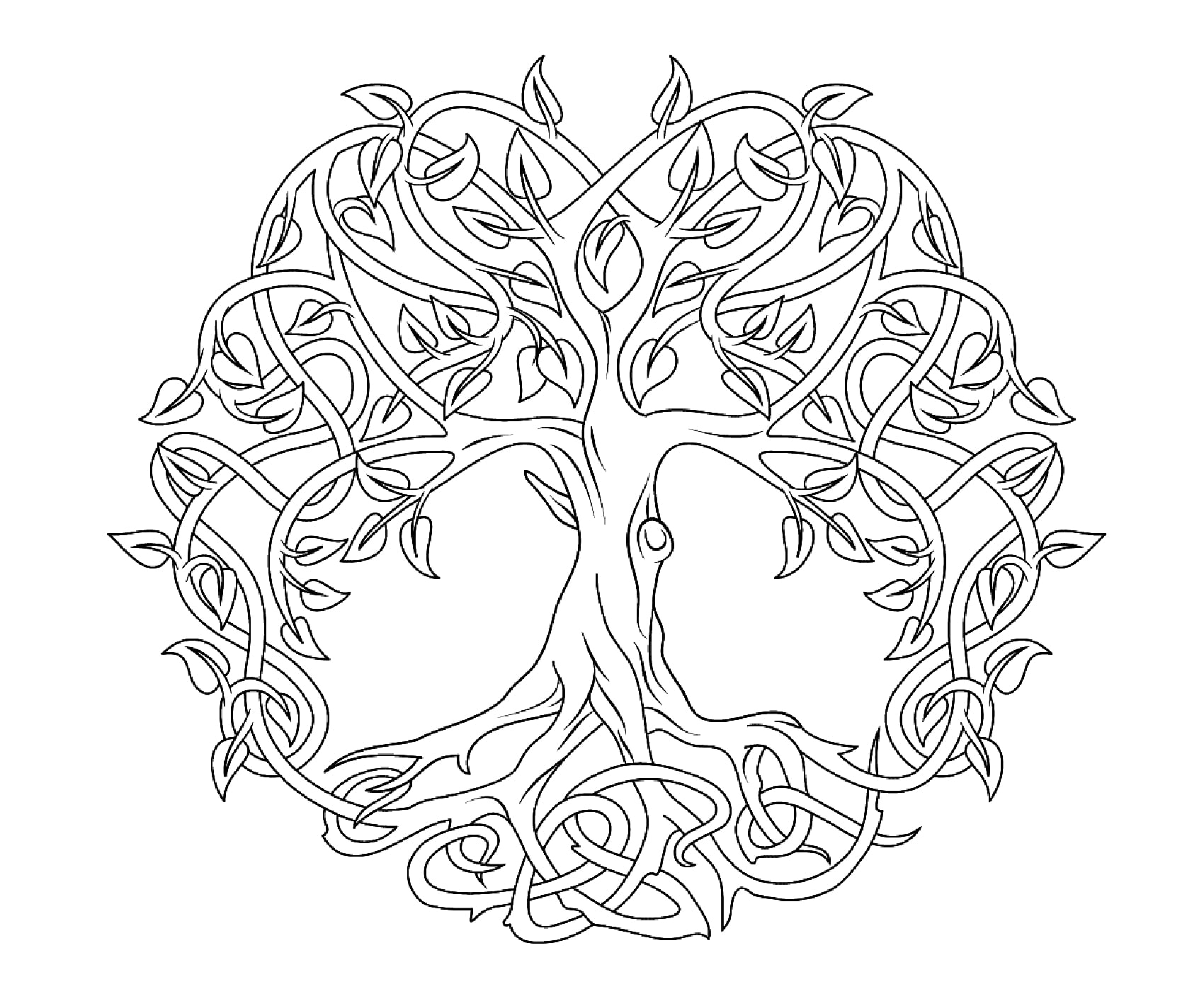 Tree Of Life Arbre De La Vie Celtic Art Coloring Pages For Adults