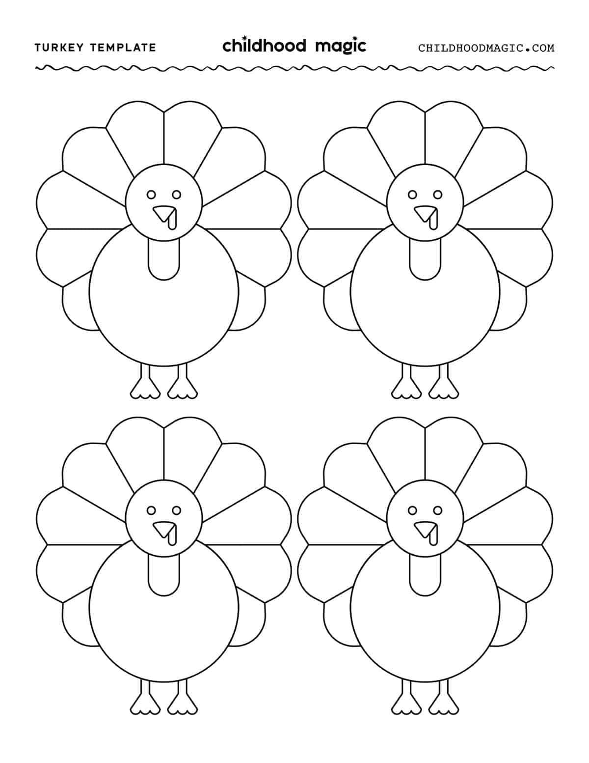 Turkey Template Childhood Magic