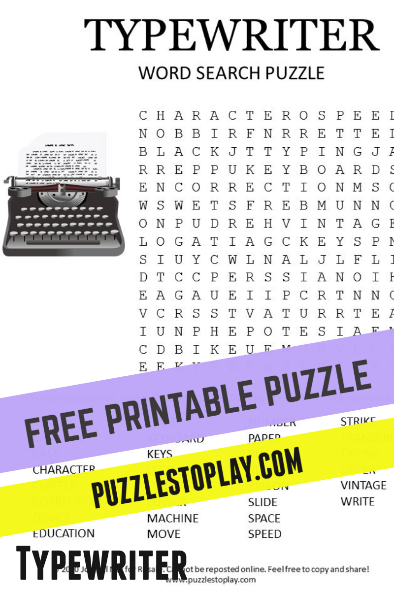 Free Typewriter Printable