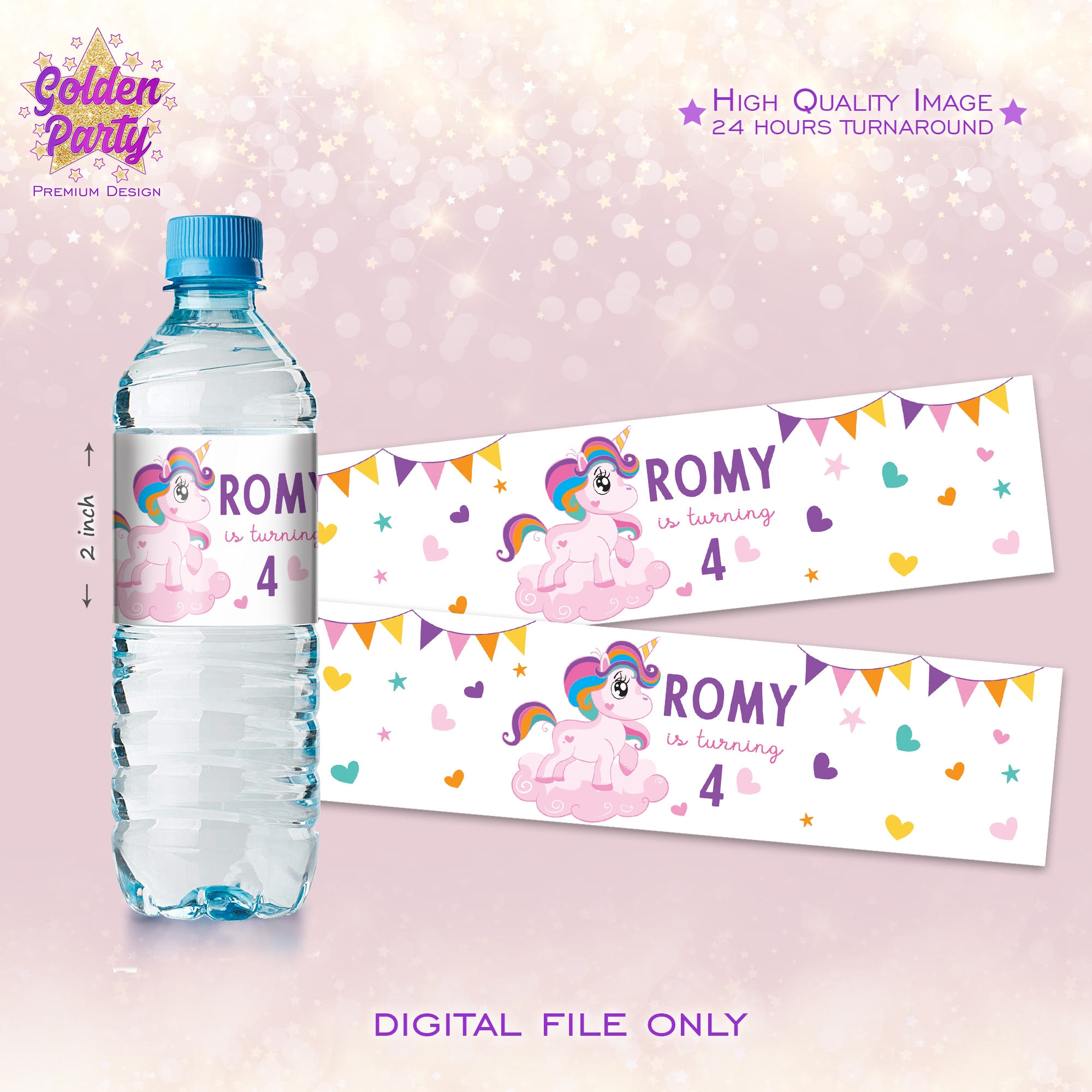 Free Unicorn Water Bottle Printables
