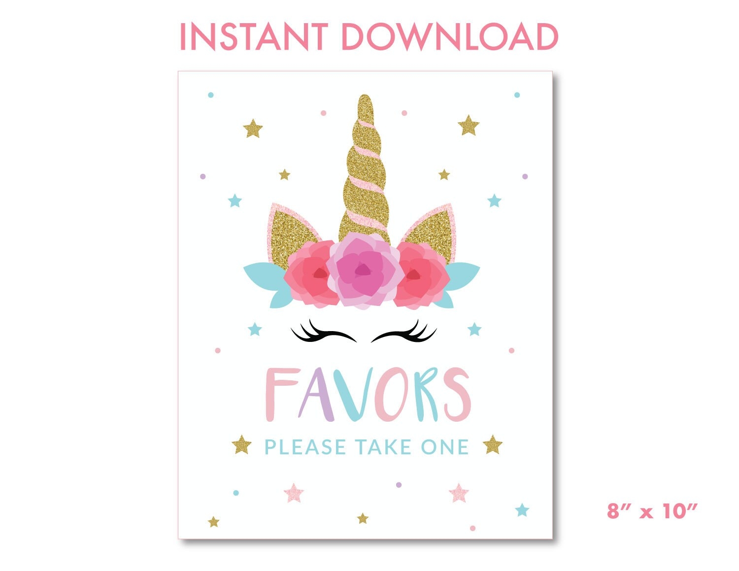 Unicorn Favors Sign Printable Unicorn Favor Sign Unicorn Party Favor Sign Unicorn Birthday Magical Unicorn Sign Instant Download M1 Etsy