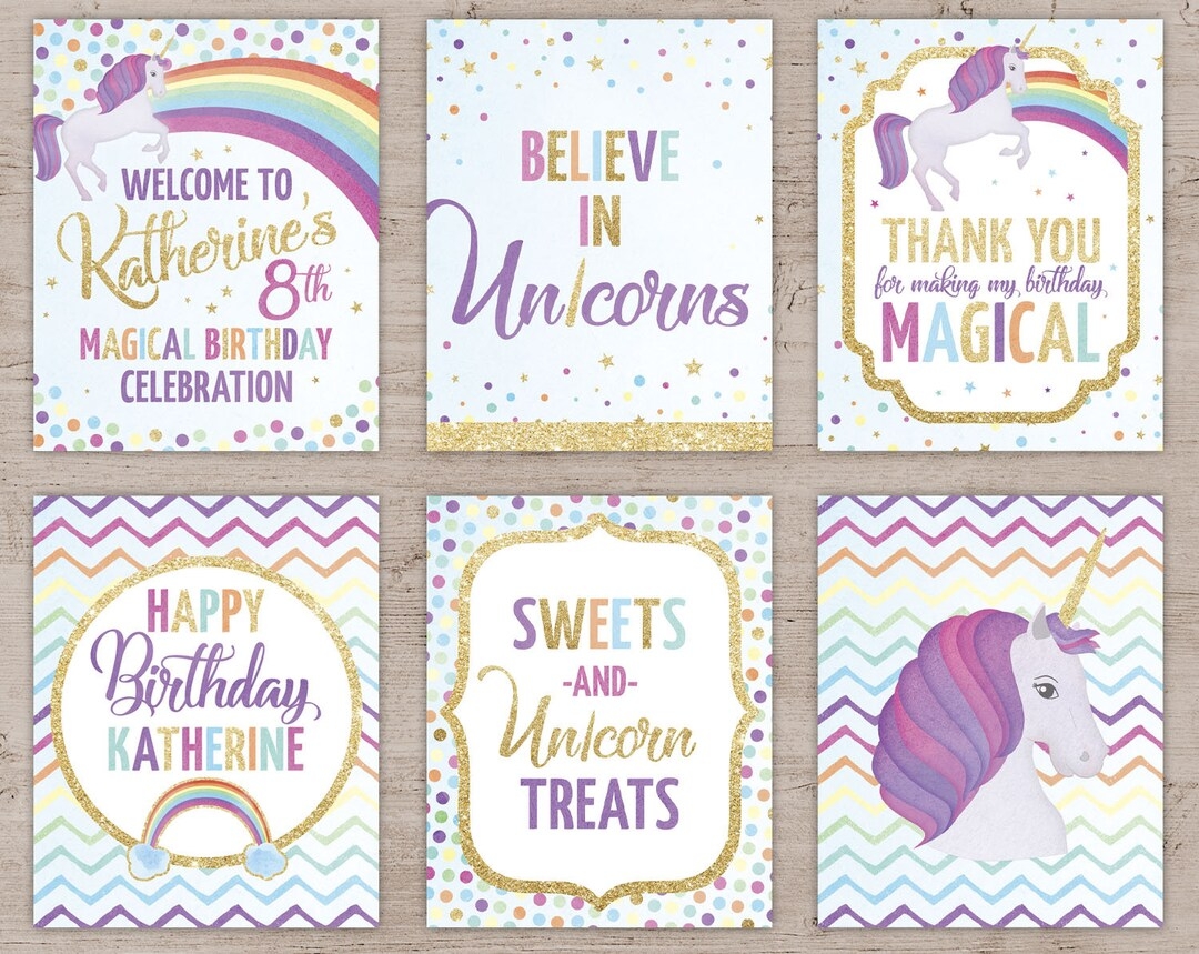 Unicorn Party Signs Unicorn Party Printables Unicorn Party Decor Unicorn Party Decorations Unicorn Birthday Unicorn Birthday Party Sign Etsy