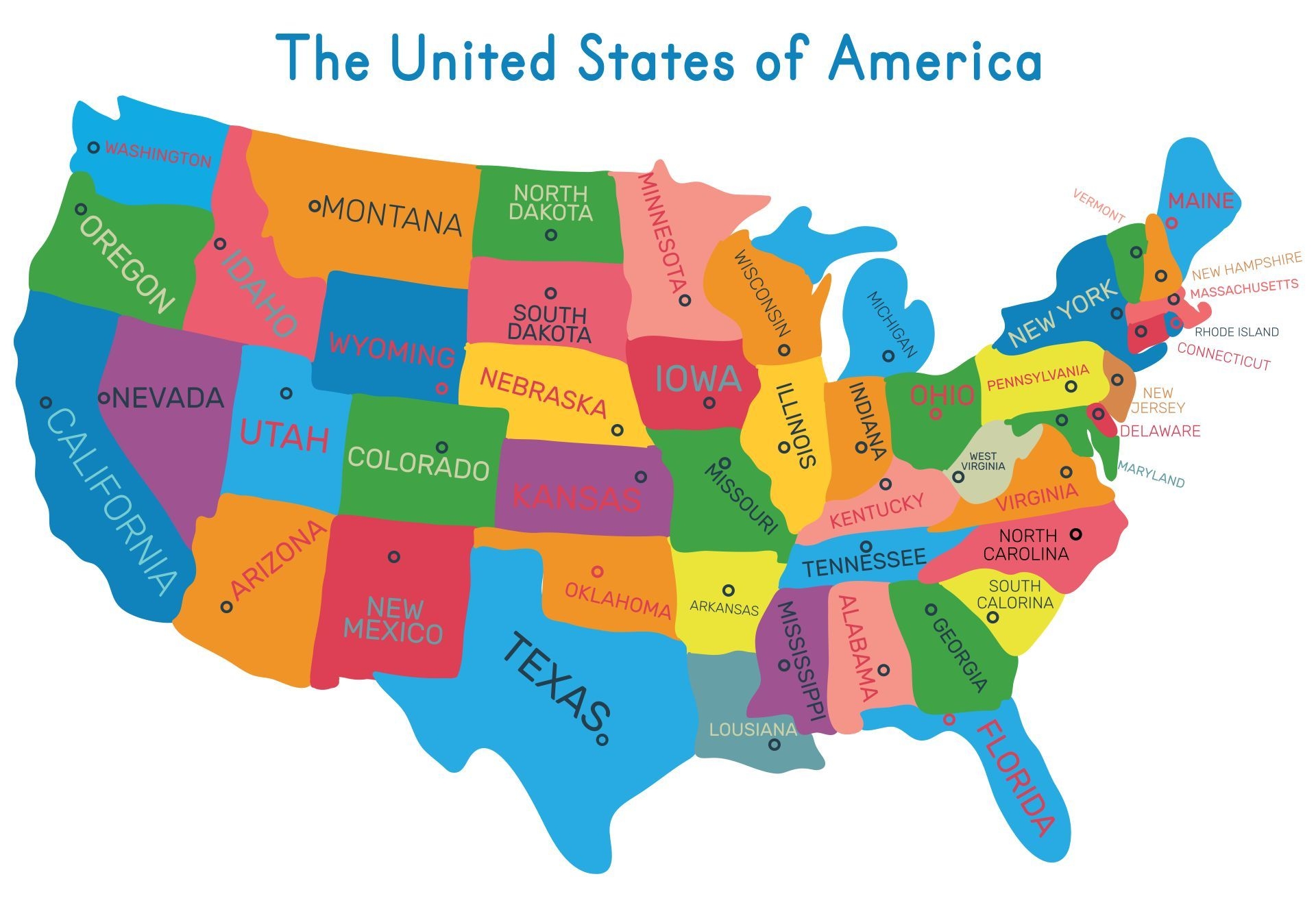 USA Maps United States Colored 10 Free PDF Printables Printablee