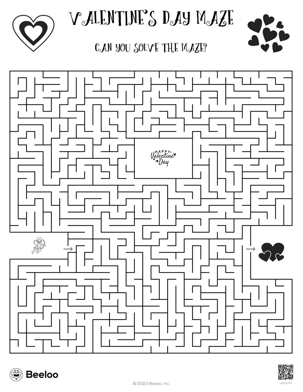 Valentine s Day Maze Beeloo Printable Crafts And Activities For Kids