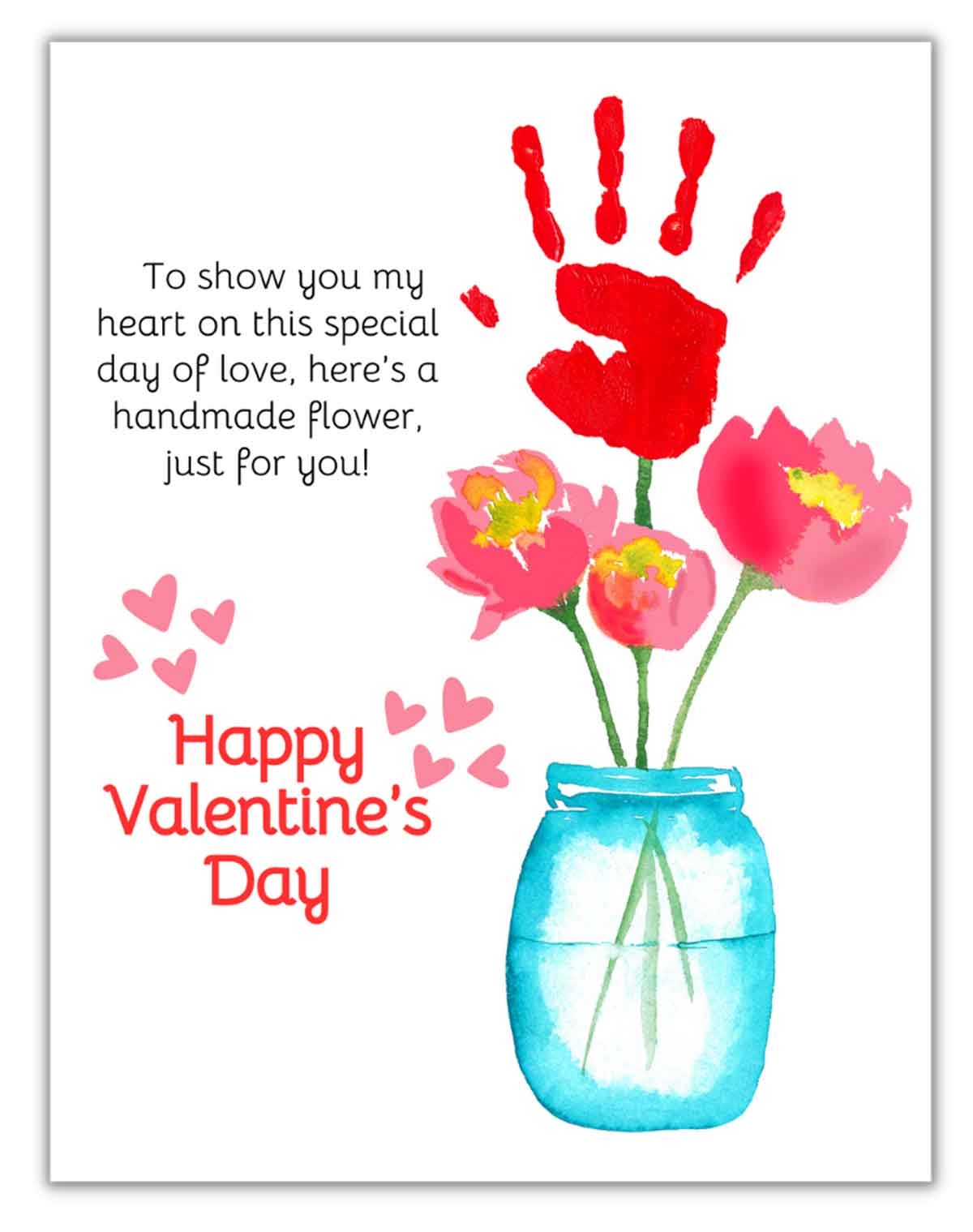 Valentine s Hand Print Art Free Printable MindyMakes