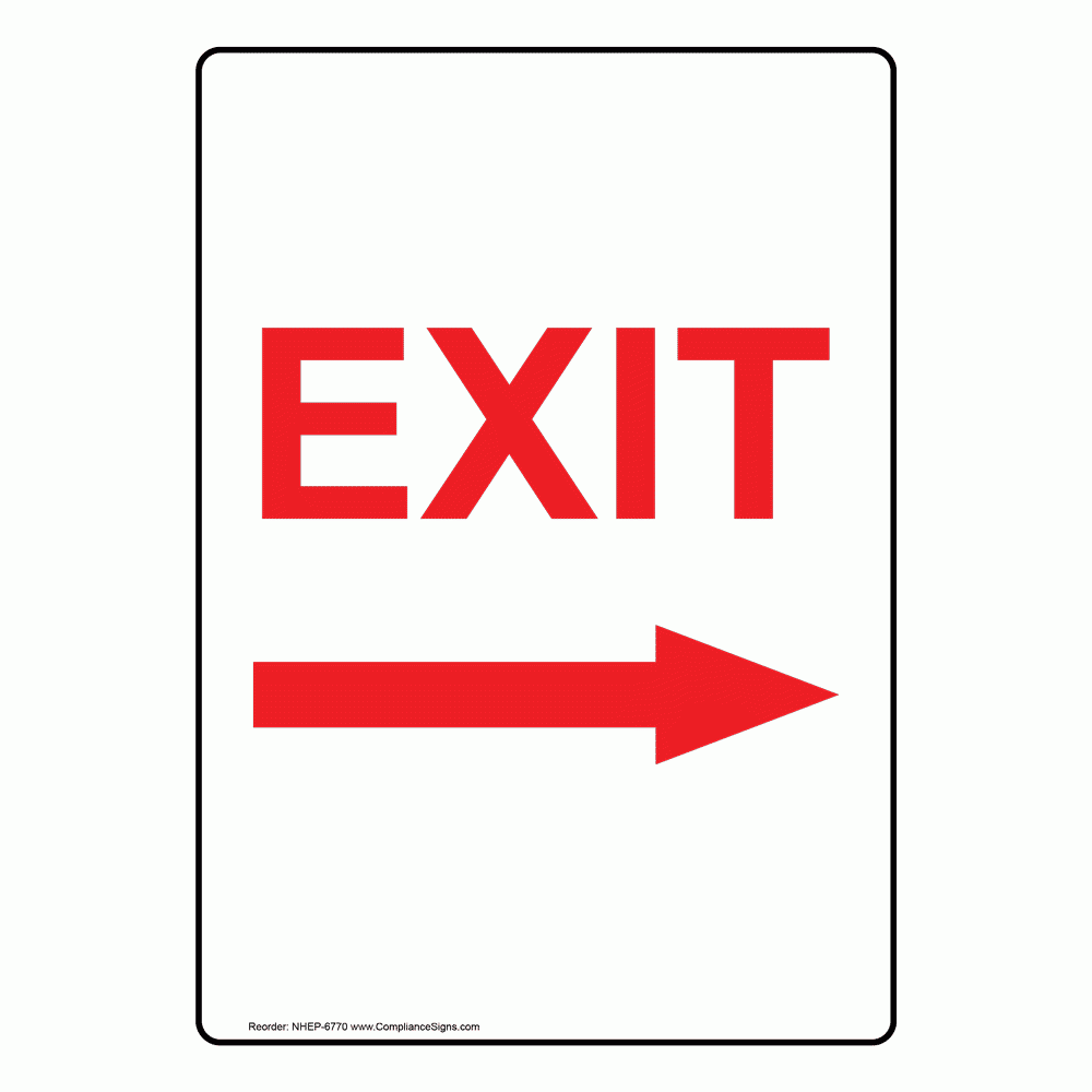 Vertical Sign Exit Exit With Right Arrow 