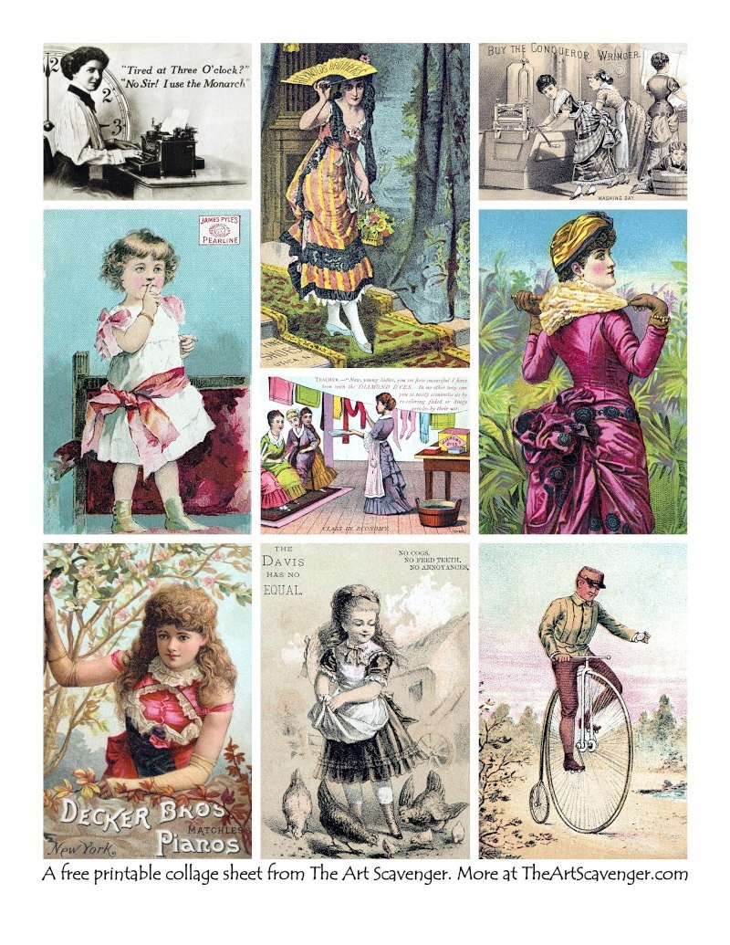 Victorian Free Printable Collage Ephemera Sheets The Art Scavenger