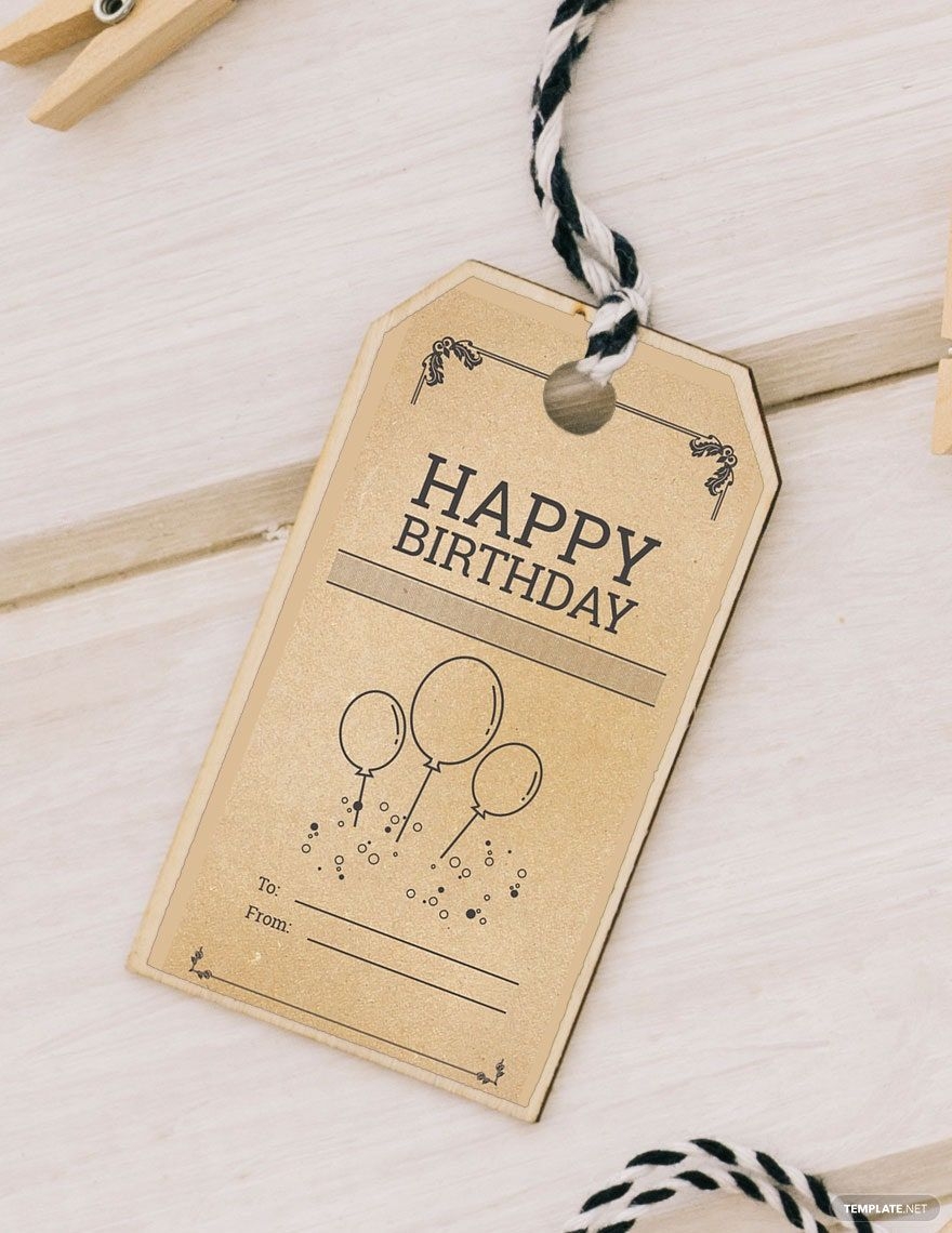 Vintage Birthday Tag Template In Illustrator Publisher Pages MS Word Photoshop Download Template