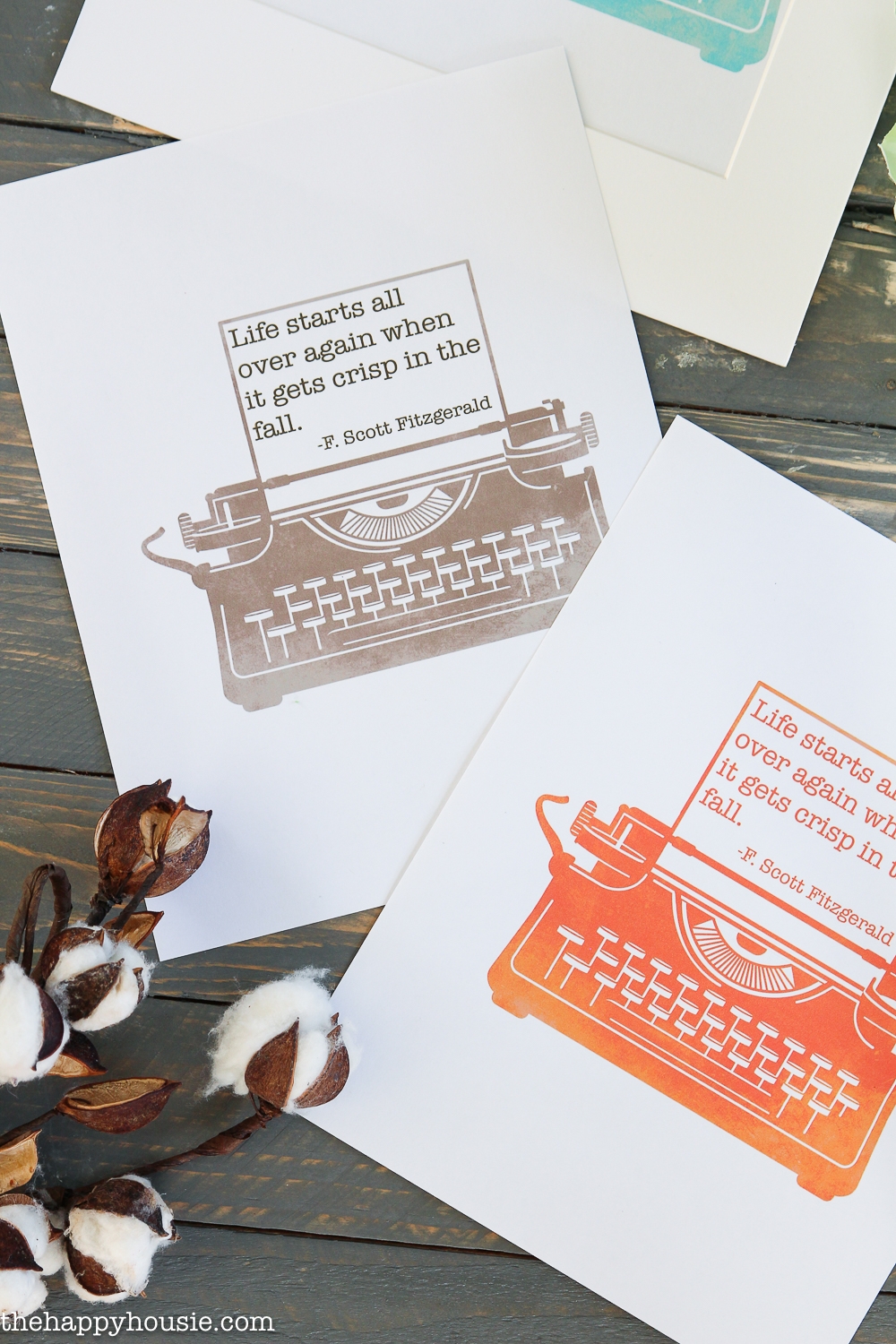 Vintage Typewriter Free Fall Printables The Happy Housie