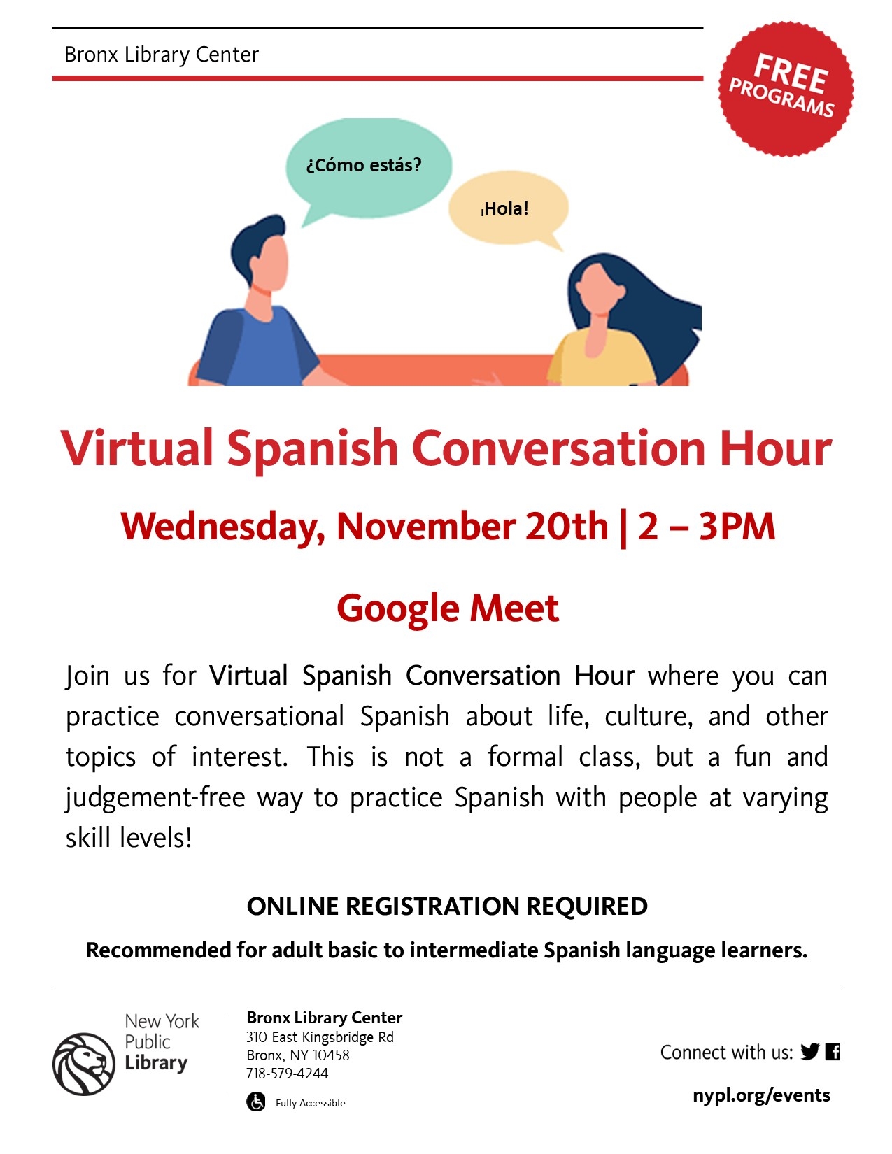Virtual Spanish Conversation Hour The New York Public Library