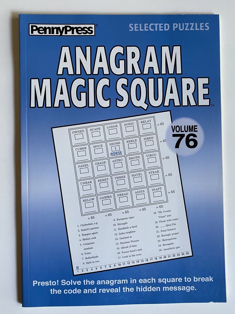 Volume 76 Anagram Magic Squares Penny Press Selected Puzzles Hidden Message EBay