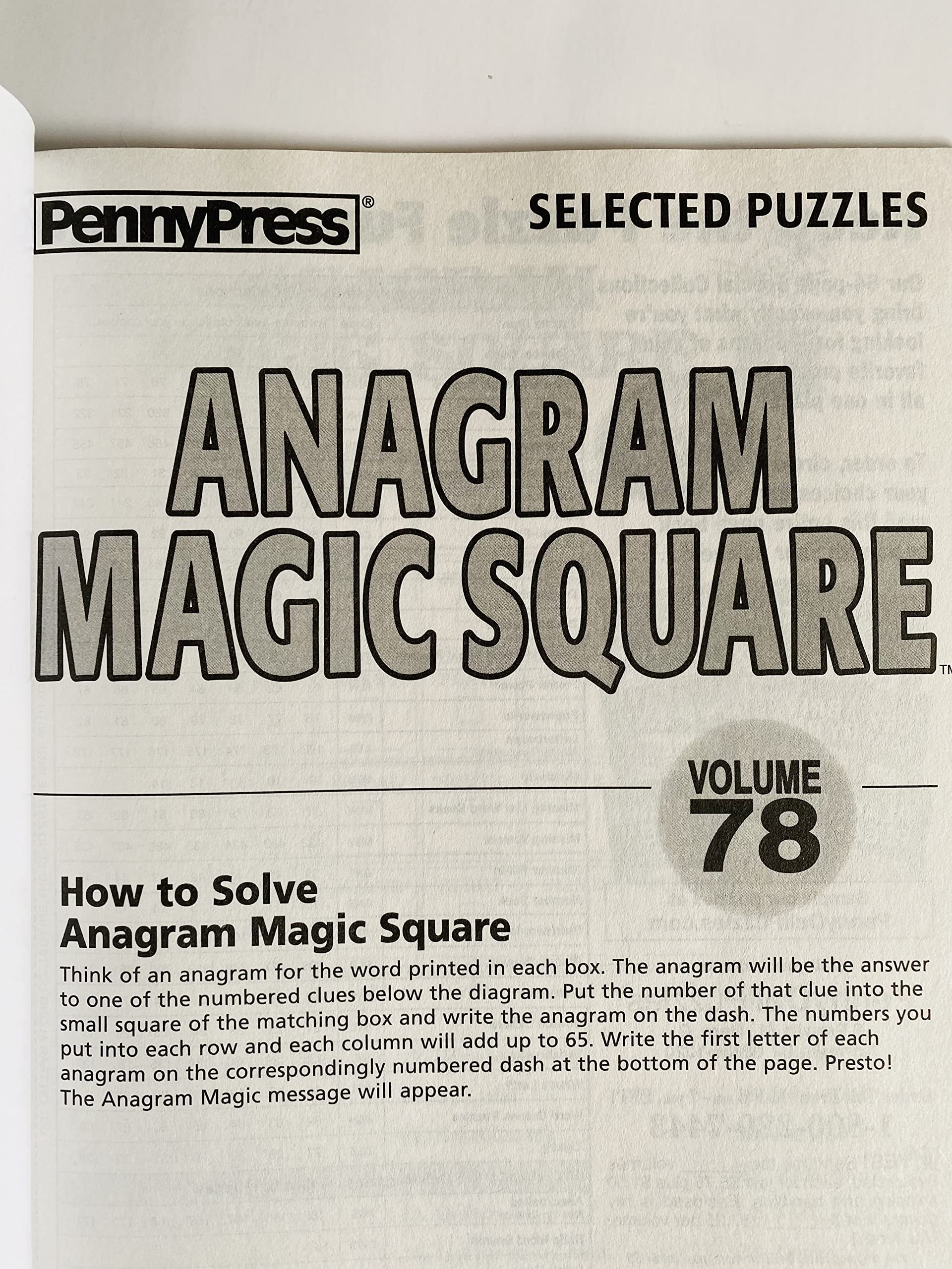 Volumes 77 And 78 Of Anagram Magic Squares From Penny Press Office Products Amazon