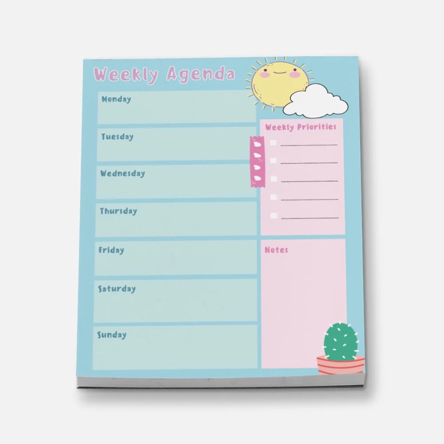 Weekly Agenda Kawaii Mini Stationery Notepad Walmart
