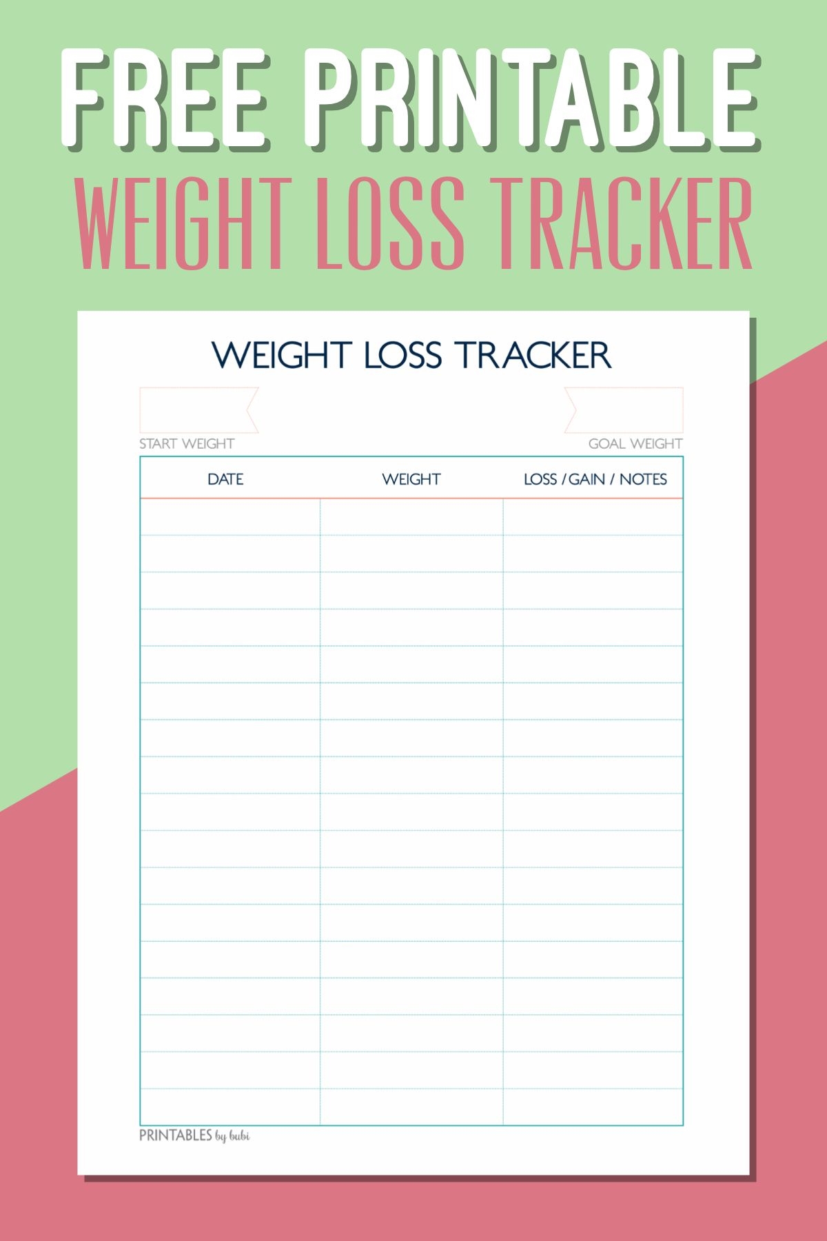 Weight Loss Printables