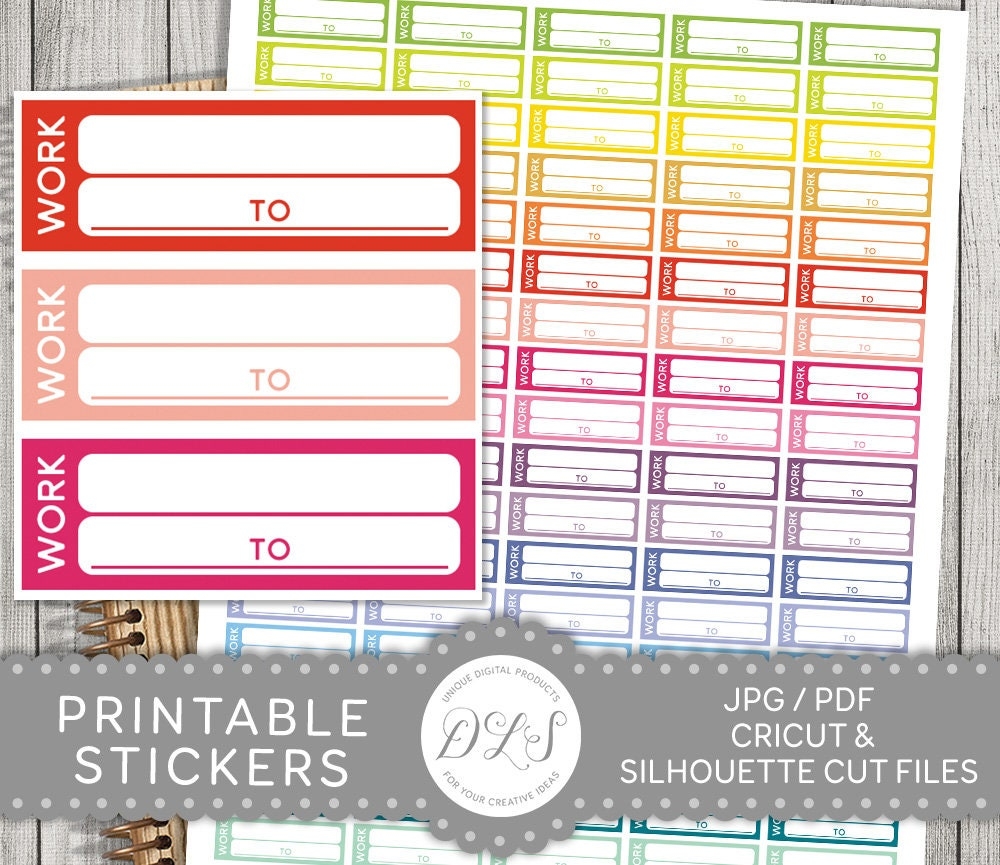Work Stickers Work Planner Stickers Work Schedule Stickers Work Box Stickers Printable Work Stickers Functional Stickers FS102 Etsy